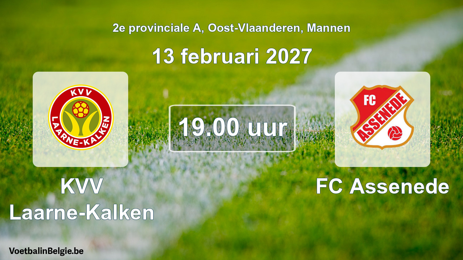 Geplande wedstrijd mannenvoetbal: KVV Laarne-Kalken - FC Assenede (13 februari 2027)