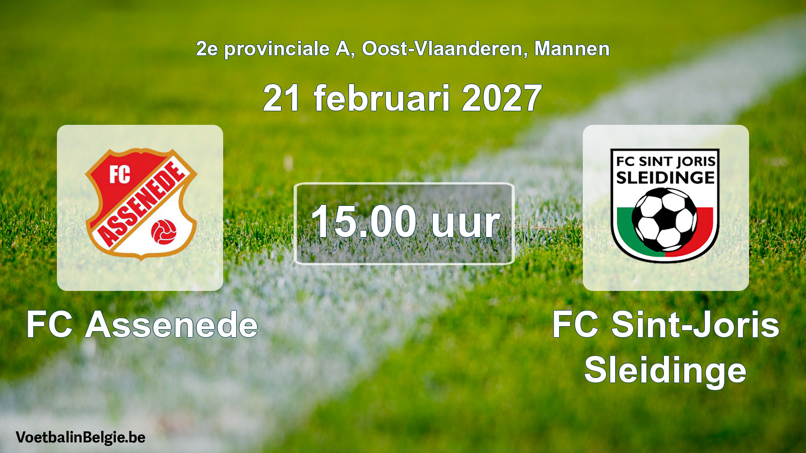 Geplande wedstrijd mannenvoetbal: FC Assenede - FC Sint-Joris Sleidinge (21 februari 2027)