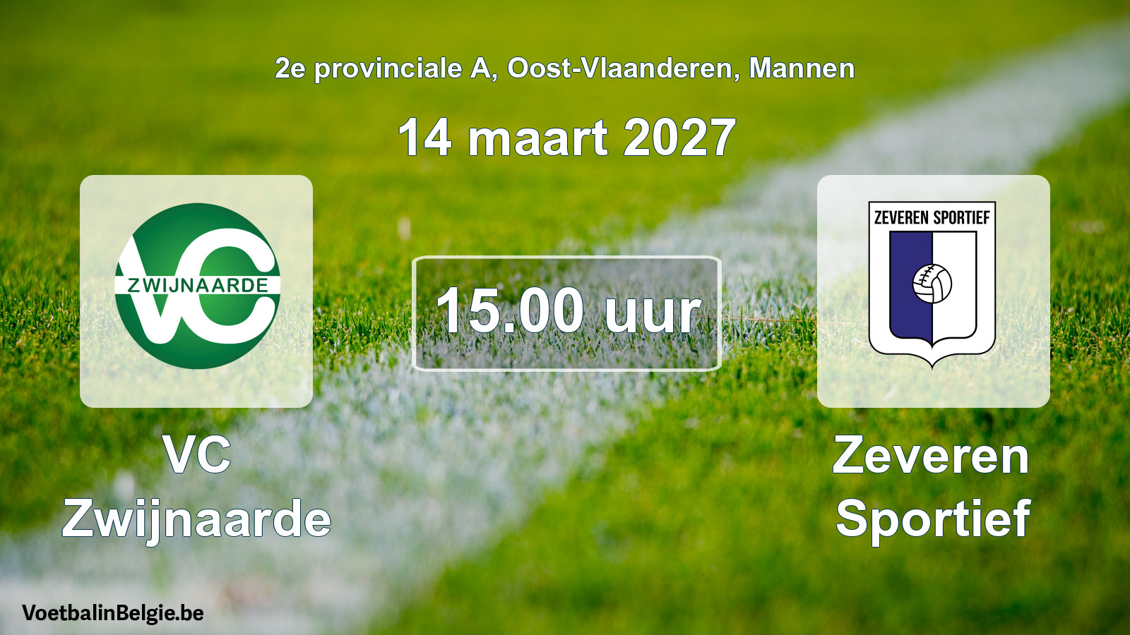 Geplande wedstrijd mannenvoetbal: VC Zwijnaarde - Zeveren Sportief (14 maart 2027)