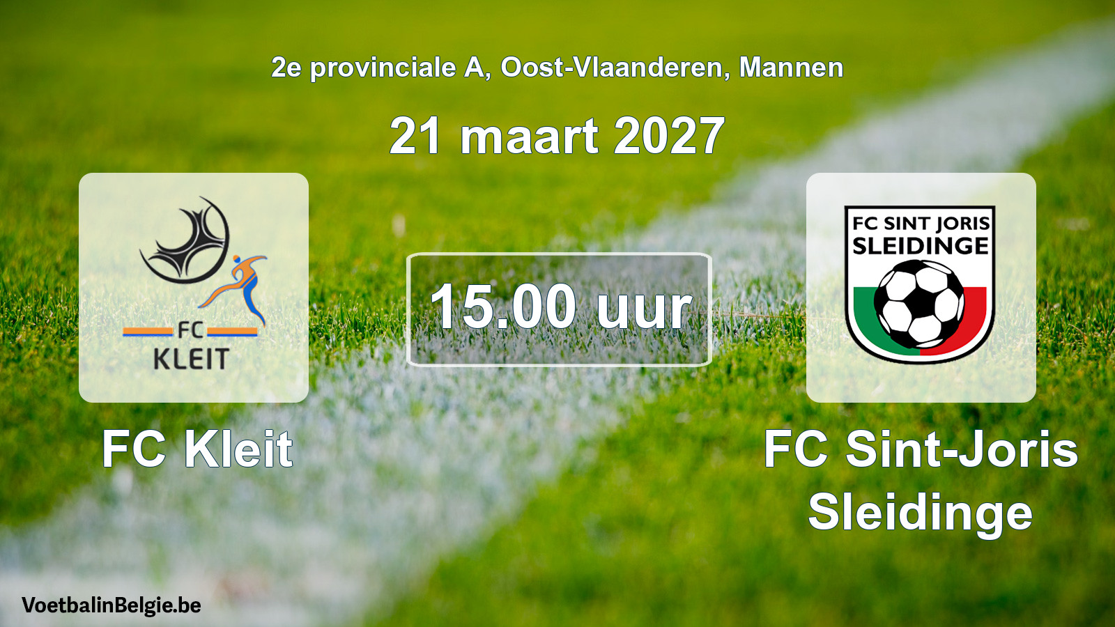 Geplande wedstrijd mannenvoetbal: FC Kleit - FC Sint-Joris Sleidinge (21 maart 2027)