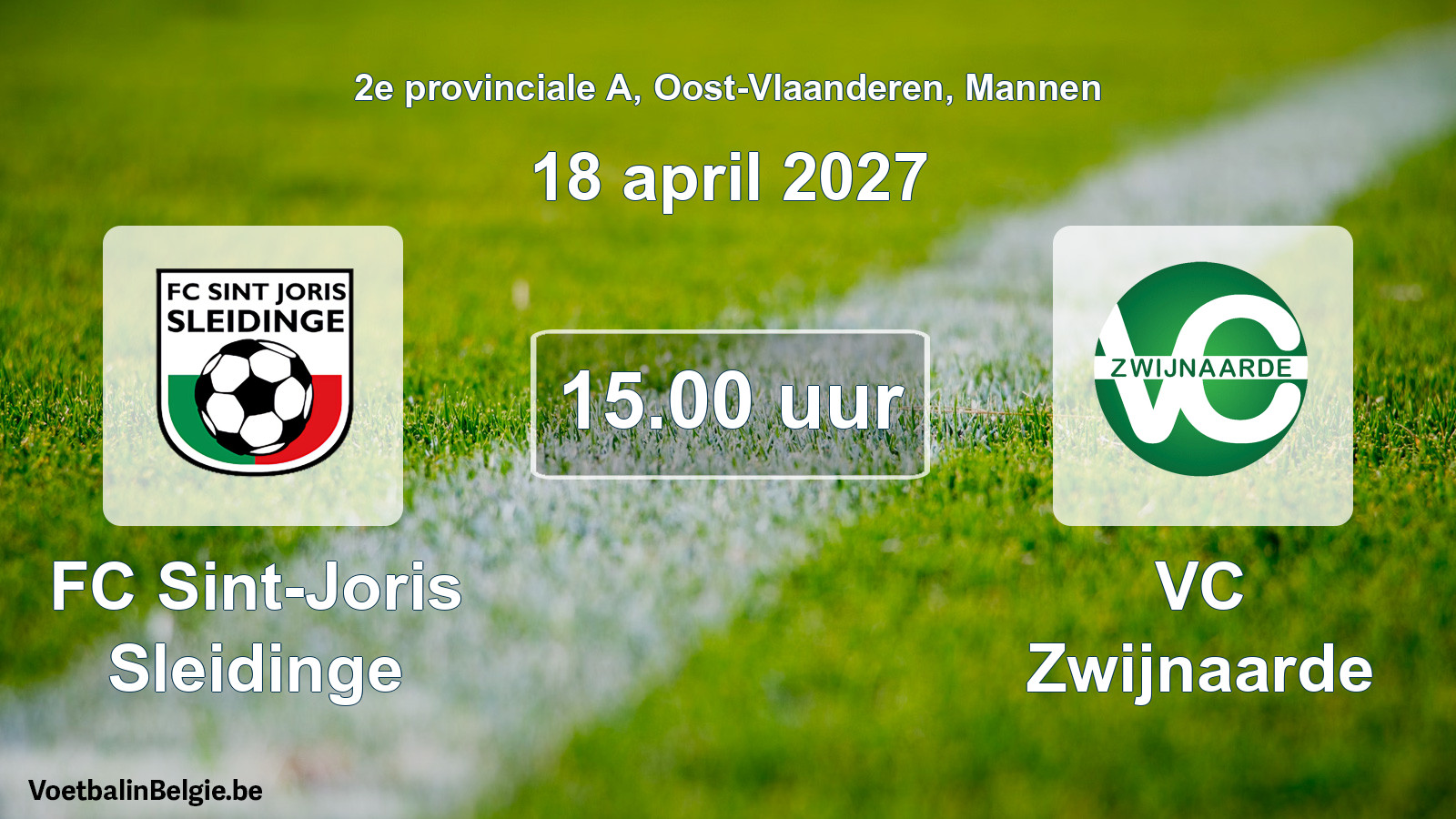 Geplande wedstrijd mannenvoetbal: FC Sint-Joris Sleidinge - VC Zwijnaarde (18 april 2027)