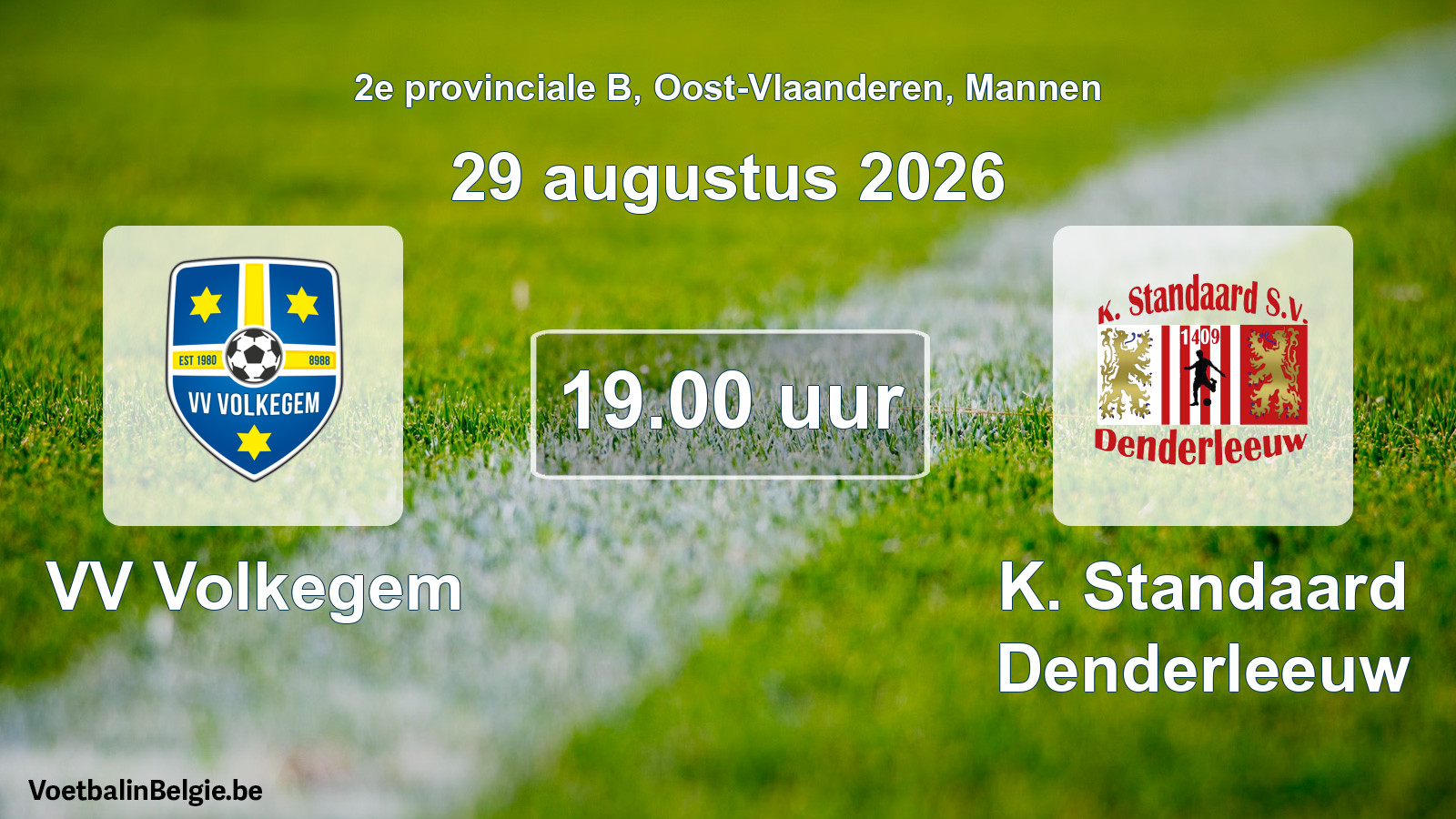 Geplande wedstrijd mannenvoetbal: VV Volkegem - K. Standaard Denderleeuw (29 augustus 2026)