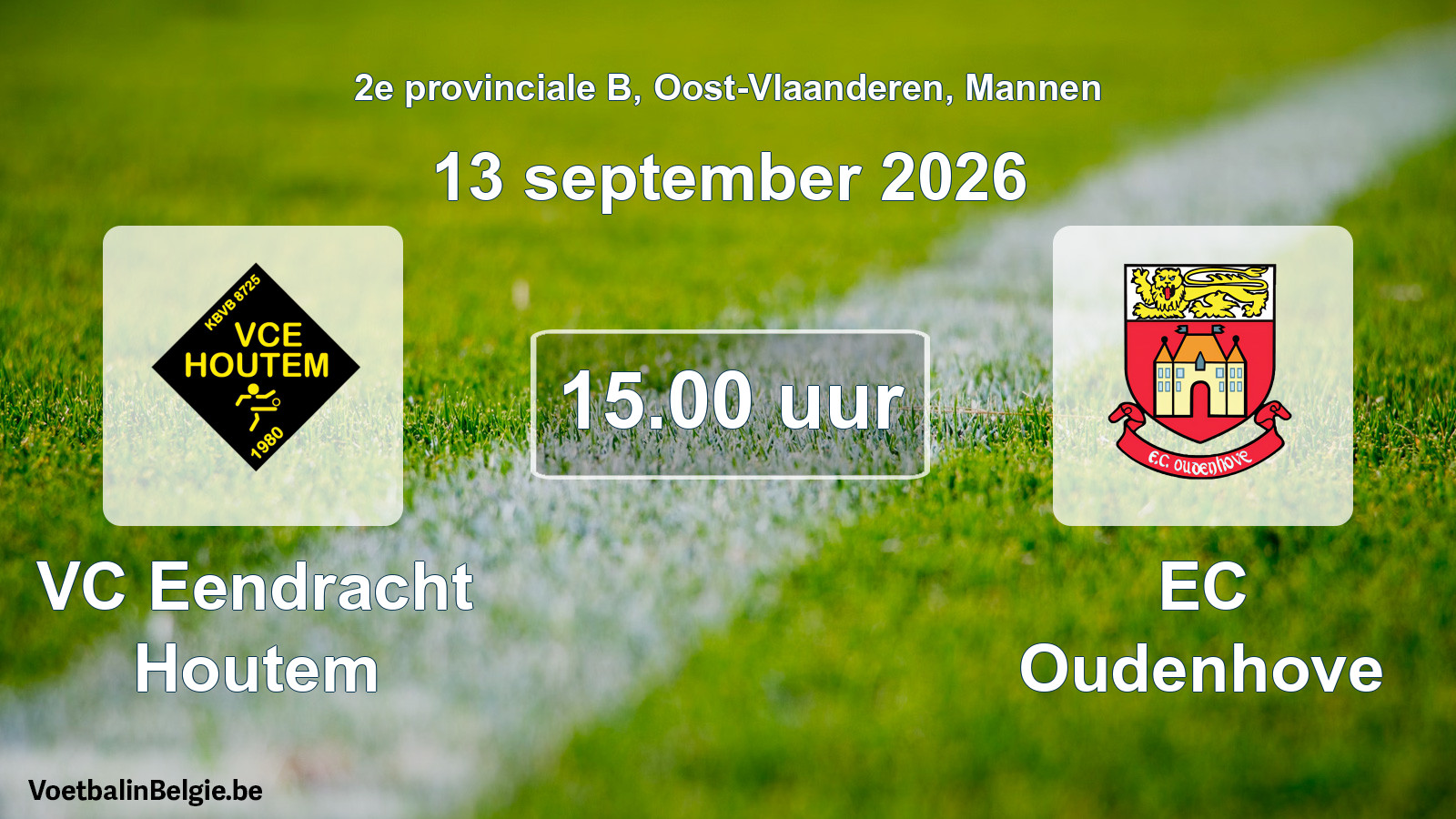 Geplande wedstrijd mannenvoetbal: VC Eendracht Houtem - EC Oudenhove (13 september 2026)