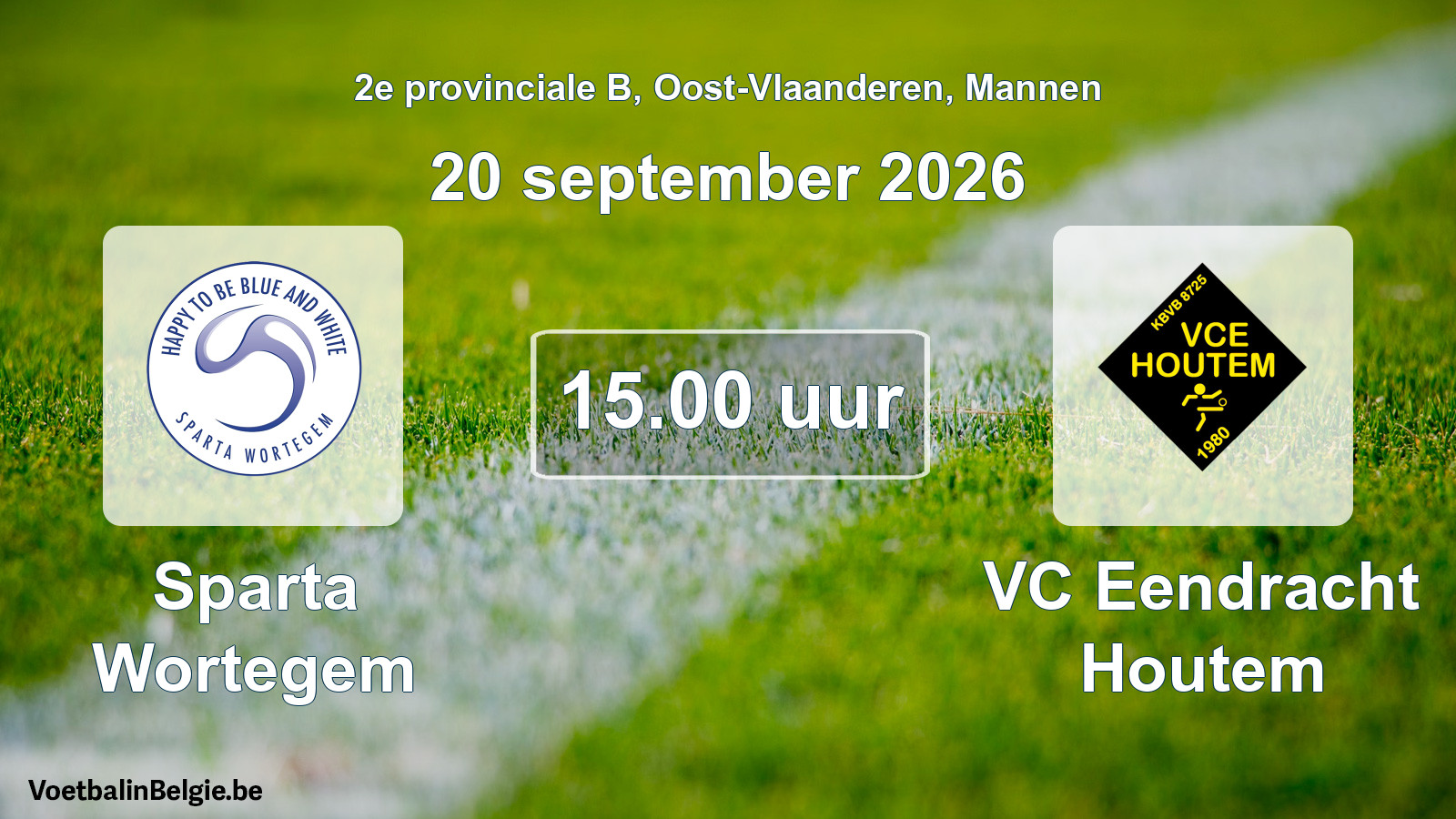 Geplande wedstrijd mannenvoetbal: Sparta Wortegem - VC Eendracht Houtem (20 september 2026)