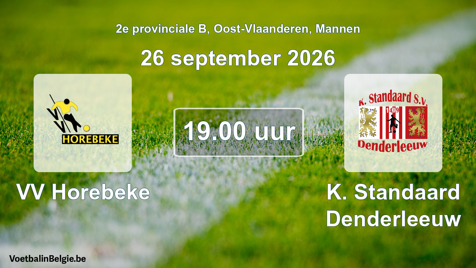 Geplande wedstrijd mannenvoetbal: VV Horebeke - K. Standaard Denderleeuw (26 september 2026)