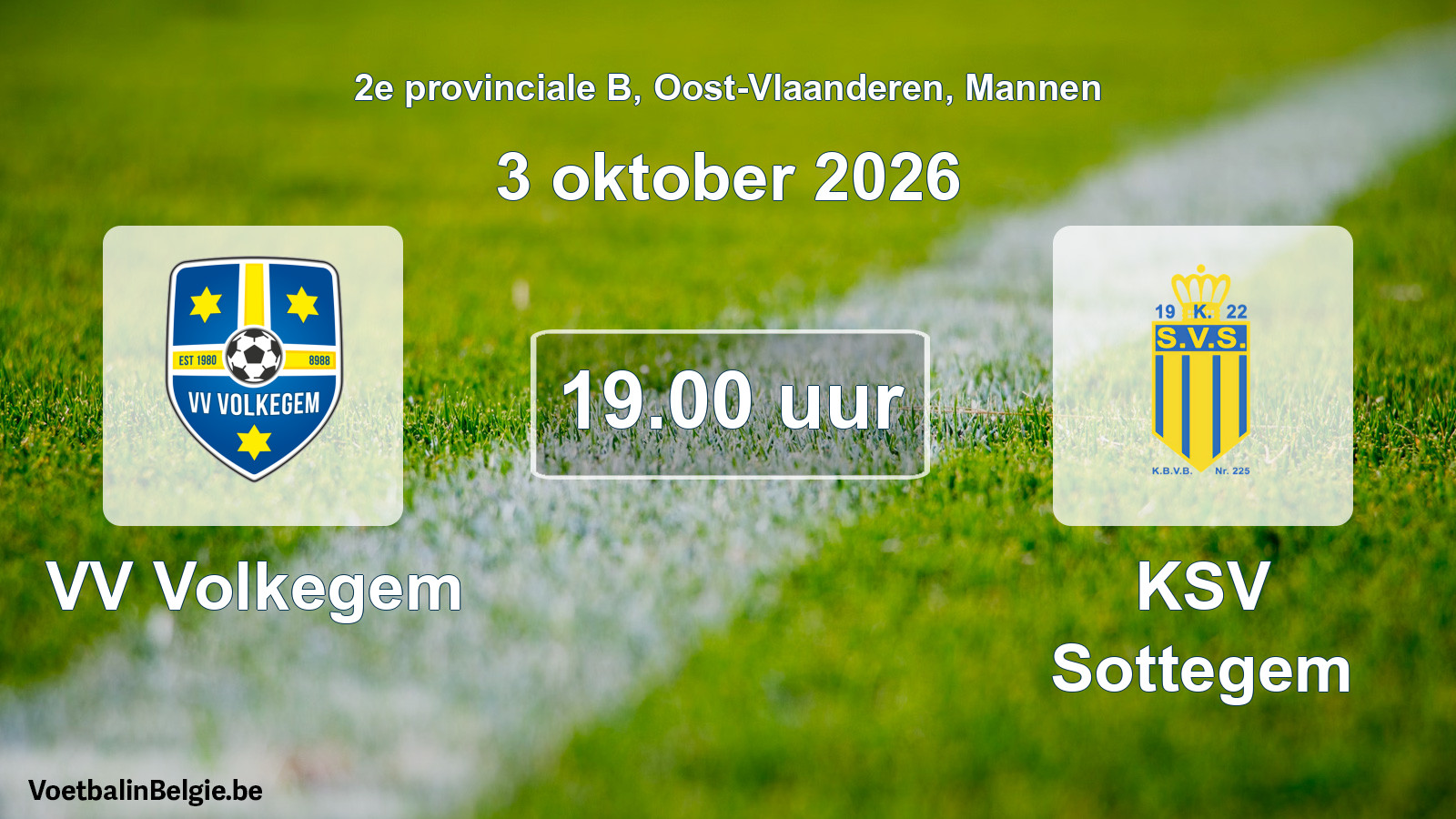 Geplantes Spiel männer-Fußball: VV Volkegem - KSV Sottegem (3 Oktober 2026)