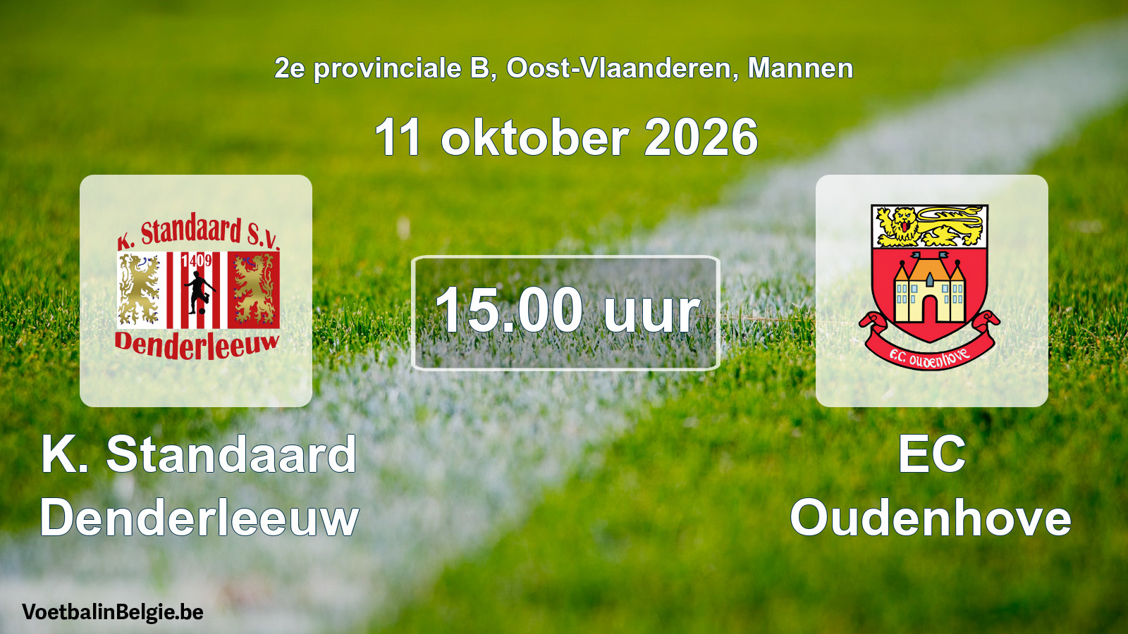 Geplande wedstrijd mannenvoetbal: K. Standaard Denderleeuw - EC Oudenhove (11 oktober 2026)
