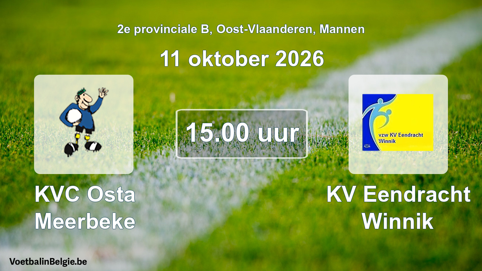 Geplande wedstrijd mannenvoetbal: KVC Osta Meerbeke - KV Eendracht Winnik (11 oktober 2026)