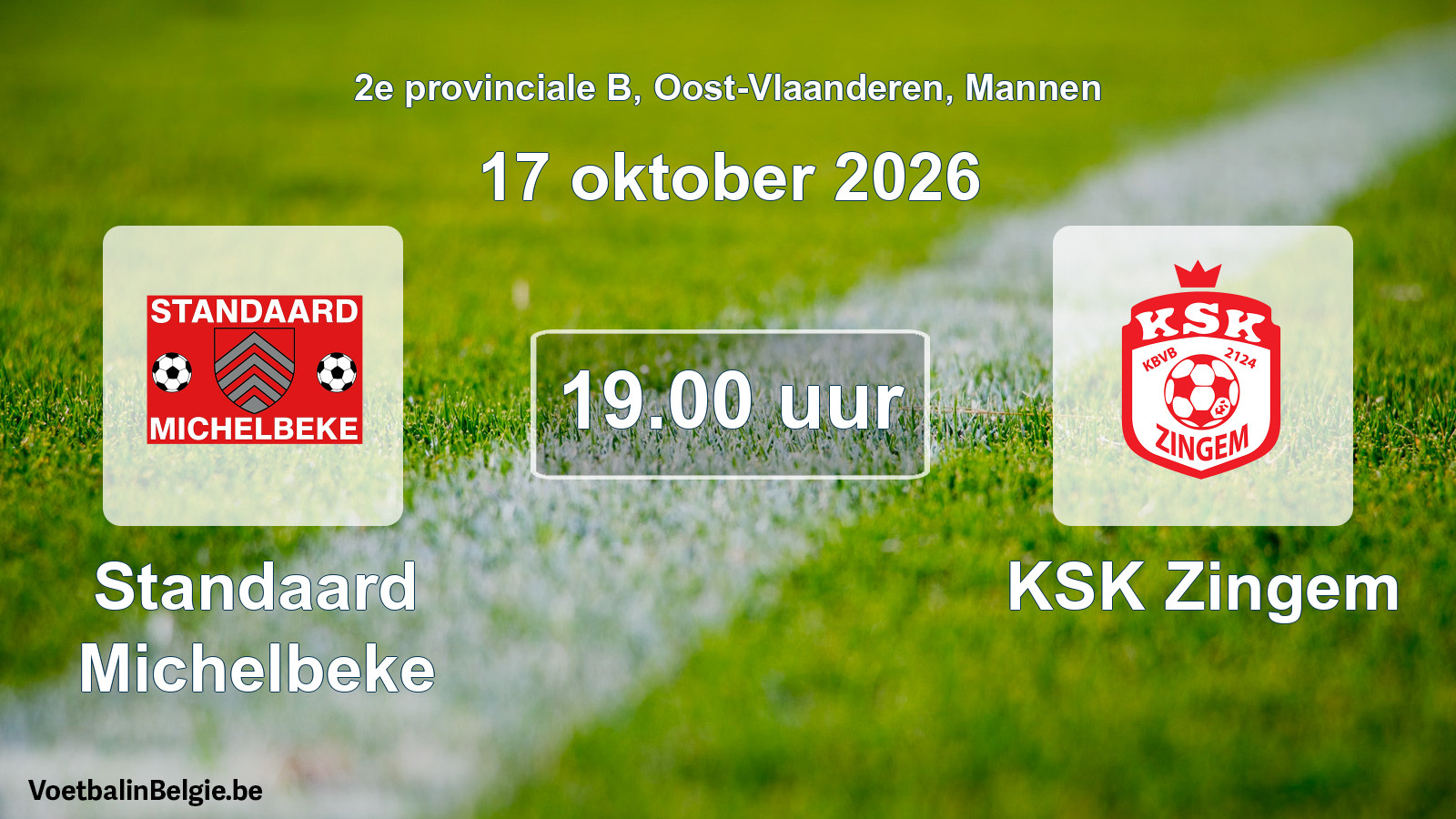 Geplande wedstrijd mannenvoetbal: Standaard Michelbeke - KSK Zingem (17 oktober 2026)