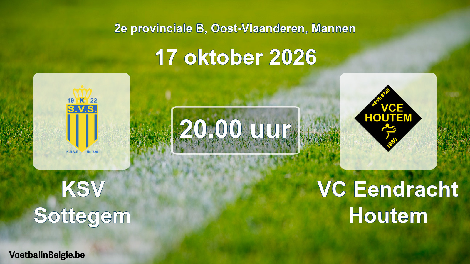 Geplande wedstrijd mannenvoetbal: KSV Sottegem - VC Eendracht Houtem (17 oktober 2026)