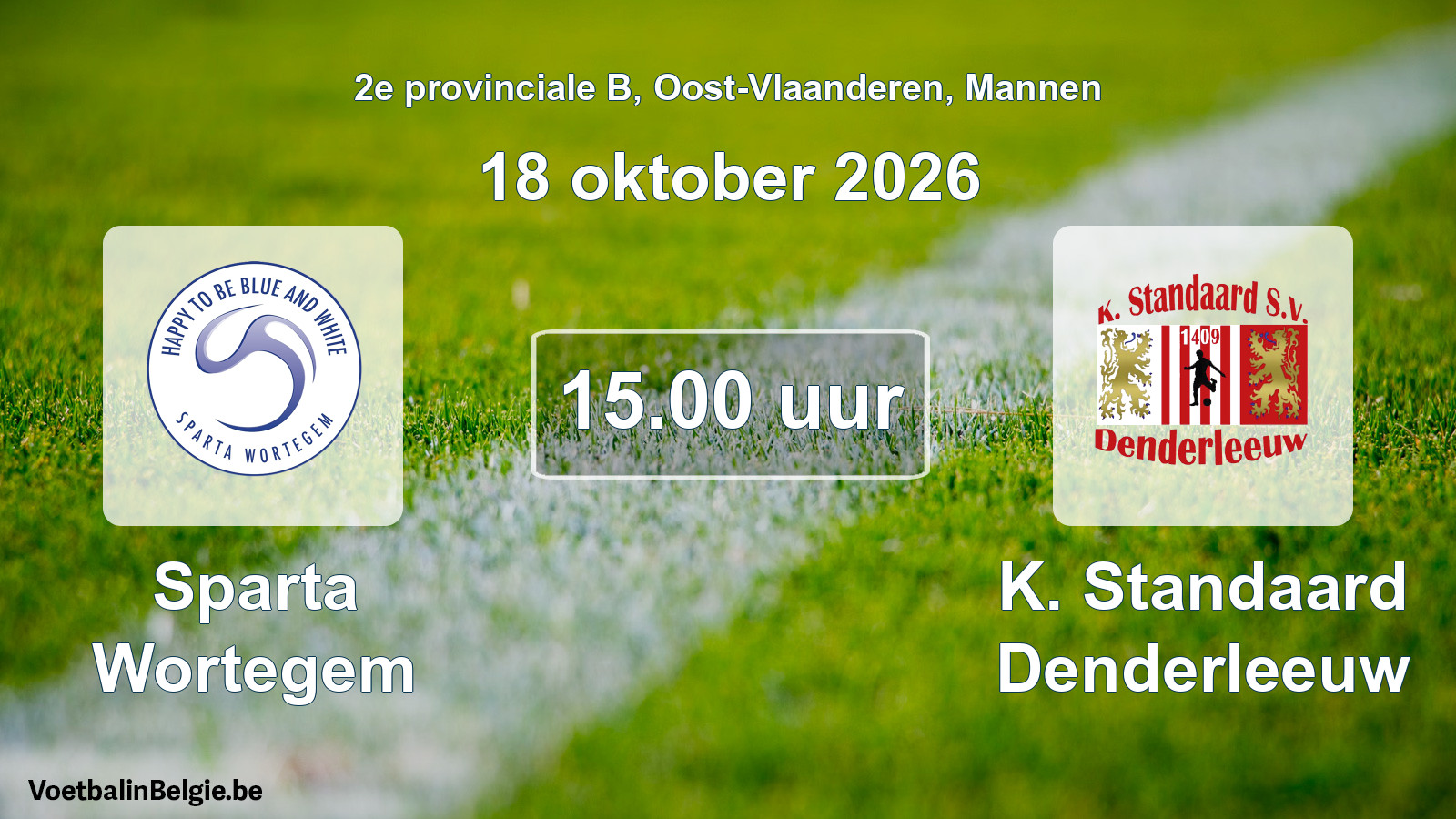 Geplande wedstrijd mannenvoetbal: Sparta Wortegem - K. Standaard Denderleeuw (18 oktober 2026)