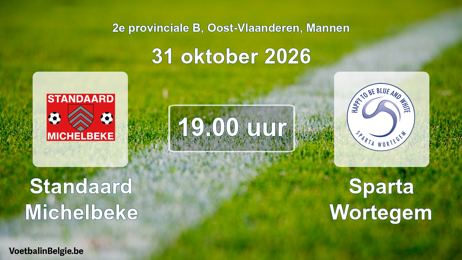 Geplande wedstrijd mannenvoetbal: Standaard Michelbeke - Sparta Wortegem (31 oktober 2026)