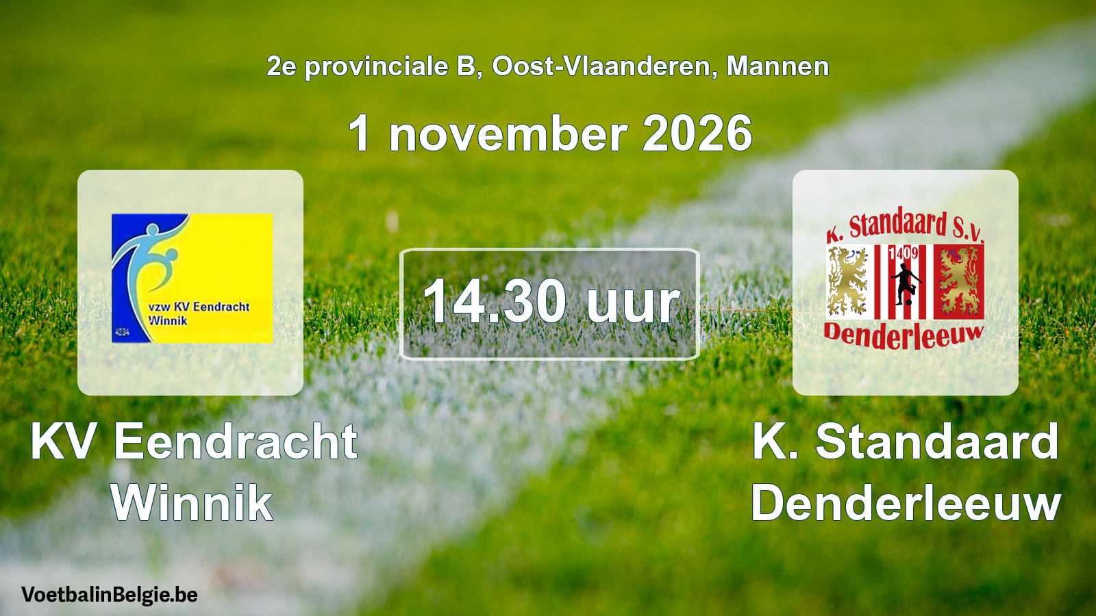 Geplande wedstrijd mannenvoetbal: KV Eendracht Winnik - K. Standaard Denderleeuw (1 november 2026)