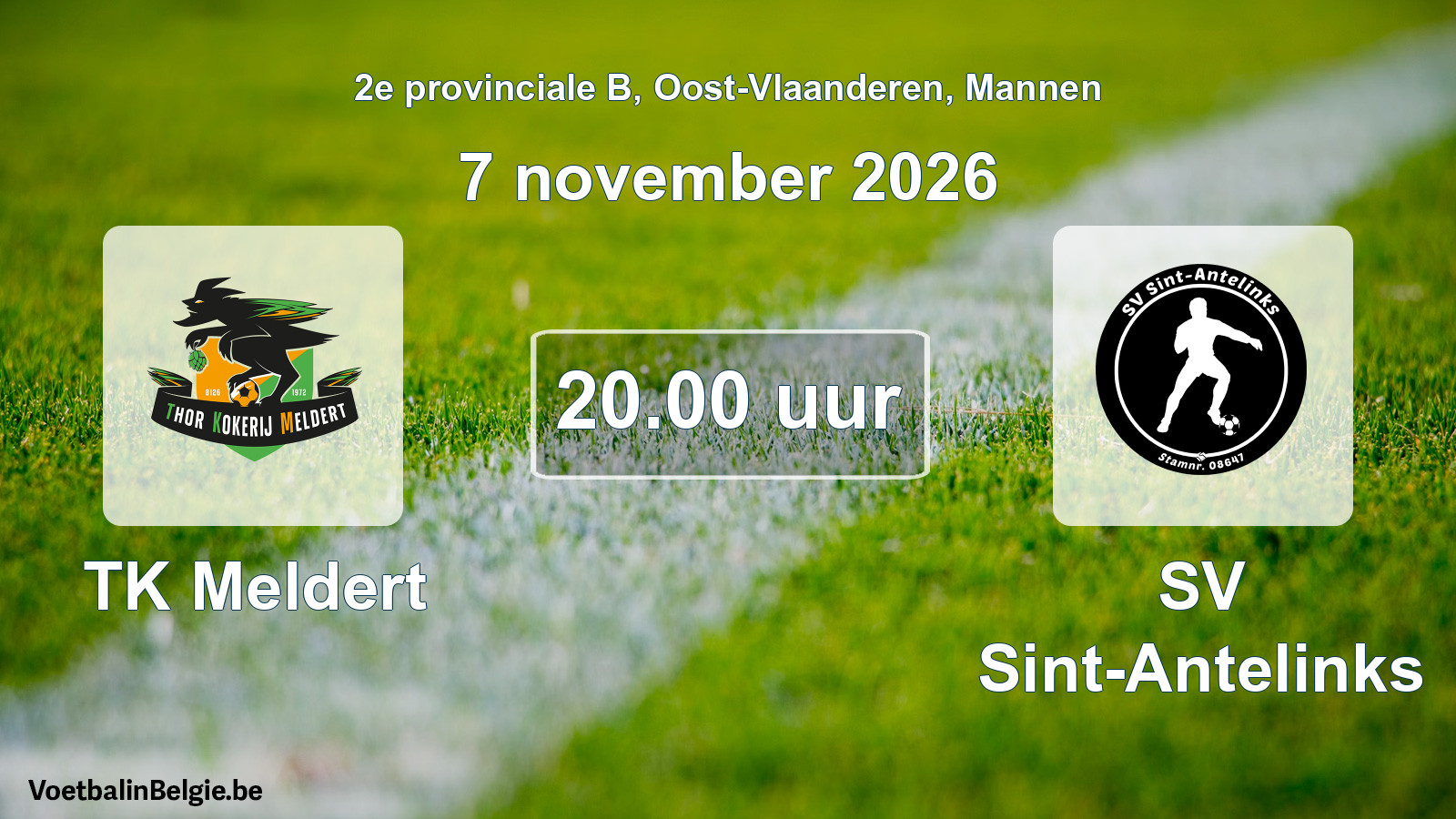 Geplantes Spiel männer-Fußball: TK Meldert - SV Sint-Antelinks (7 November 2026)