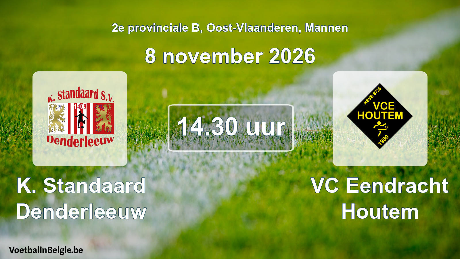 Geplande wedstrijd mannenvoetbal: K. Standaard Denderleeuw - VC Eendracht Houtem (8 november 2026)