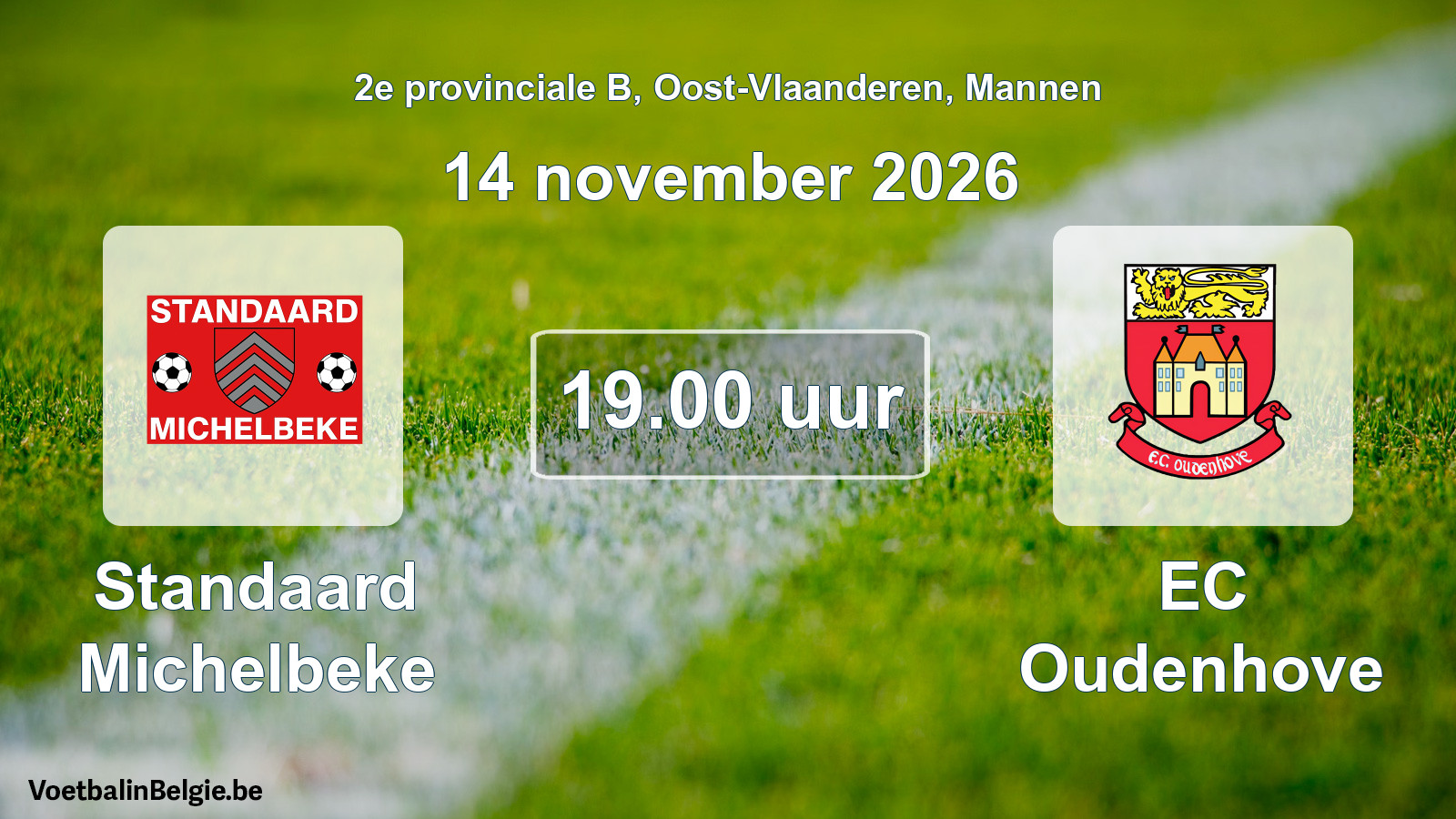 Geplande wedstrijd mannenvoetbal: Standaard Michelbeke - EC Oudenhove (14 november 2026)