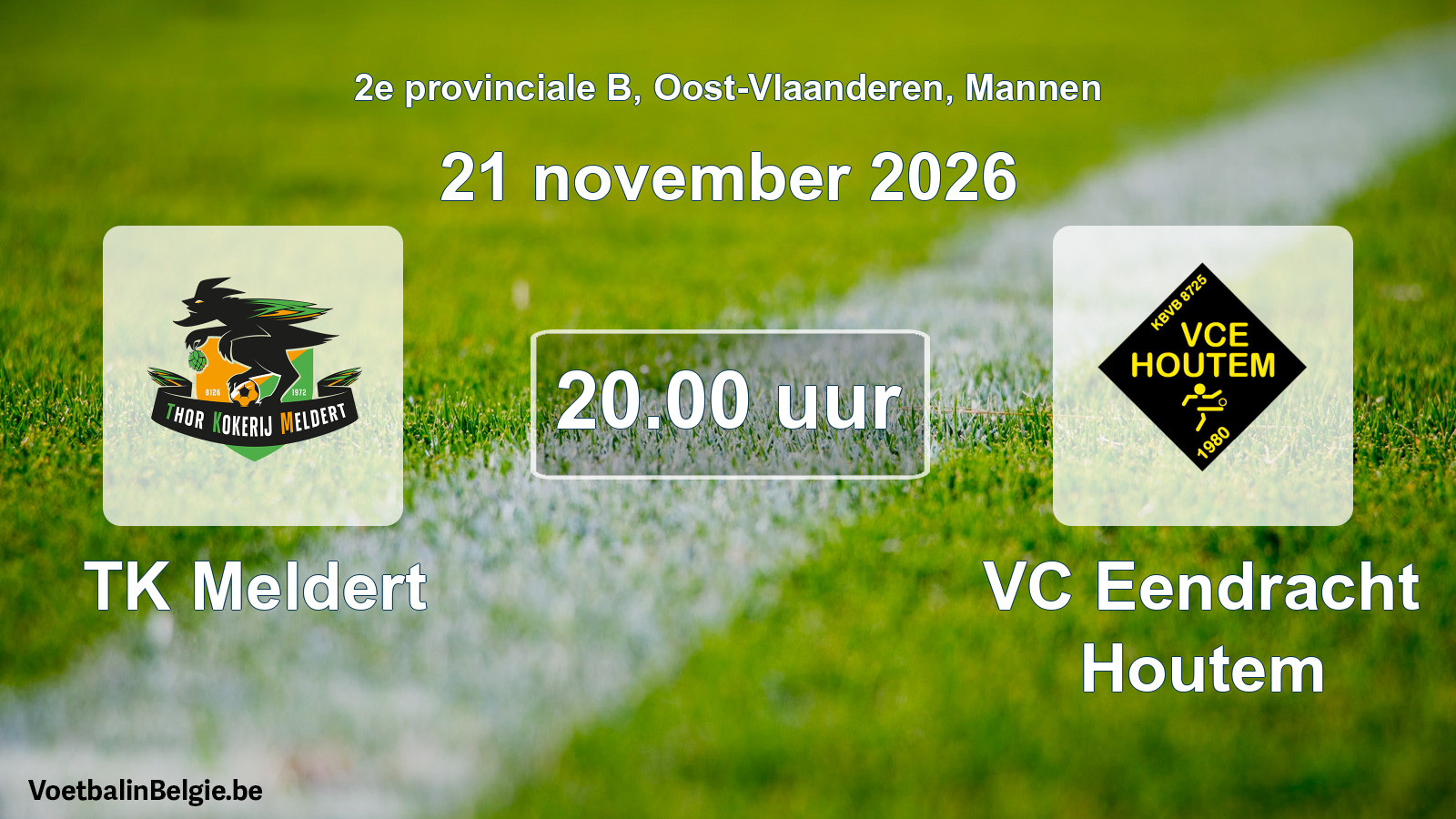 Geplande wedstrijd mannenvoetbal: TK Meldert - VC Eendracht Houtem (21 november 2026)