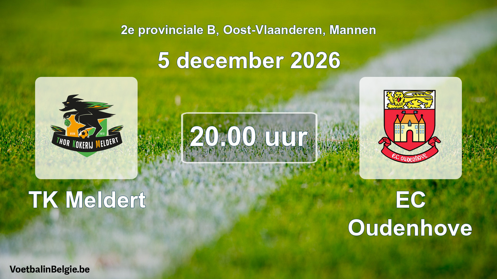 Geplande wedstrijd mannenvoetbal: TK Meldert - EC Oudenhove (5 december 2026)