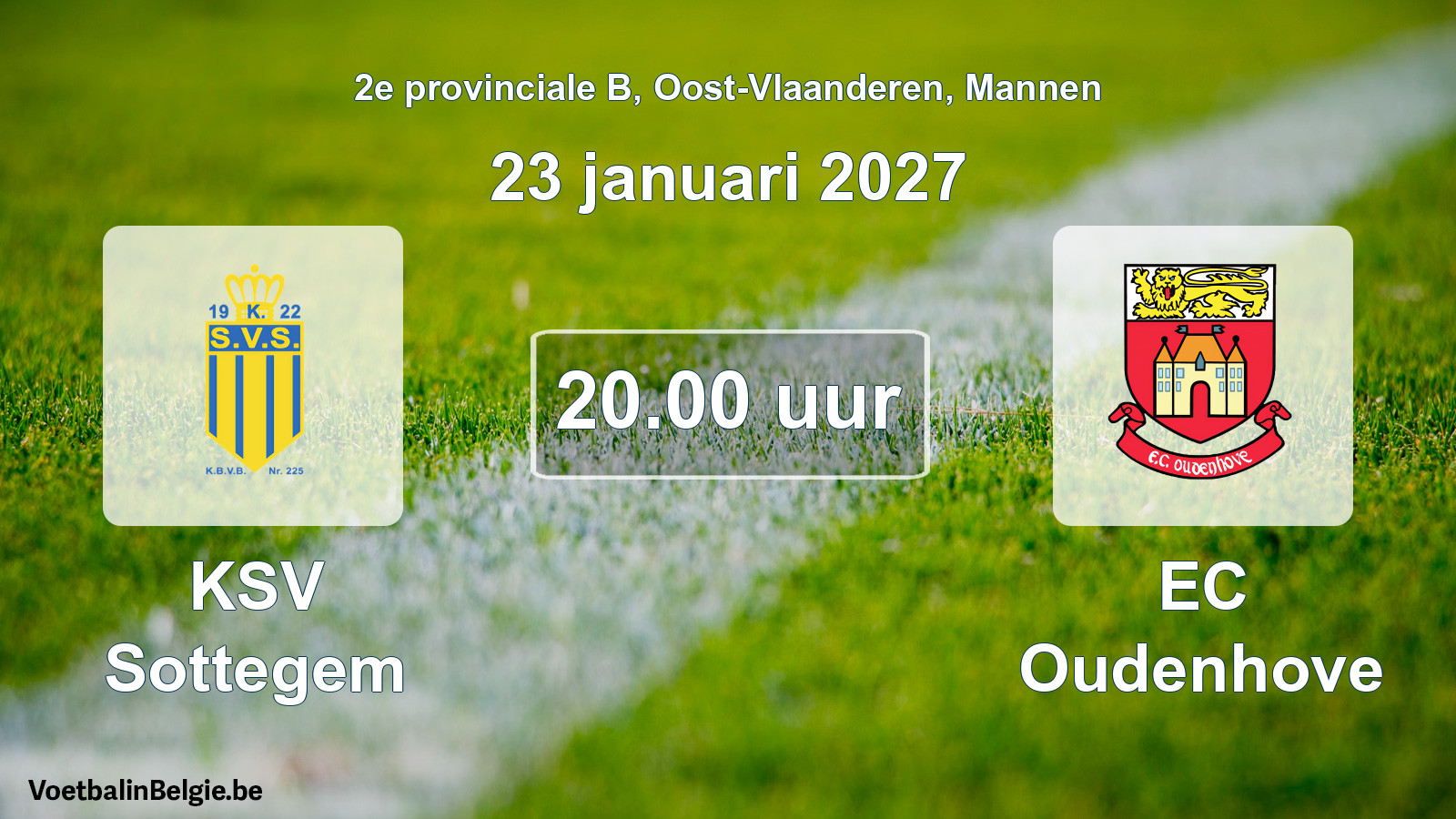 Geplande wedstrijd mannenvoetbal: KSV Sottegem - EC Oudenhove (23 januari 2027)