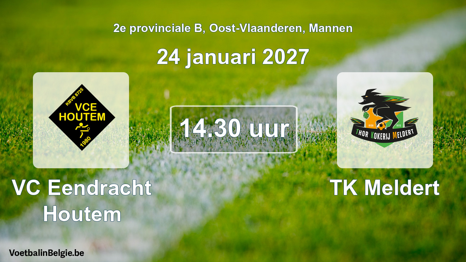 Geplande wedstrijd mannenvoetbal: VC Eendracht Houtem - TK Meldert (24 januari 2027)