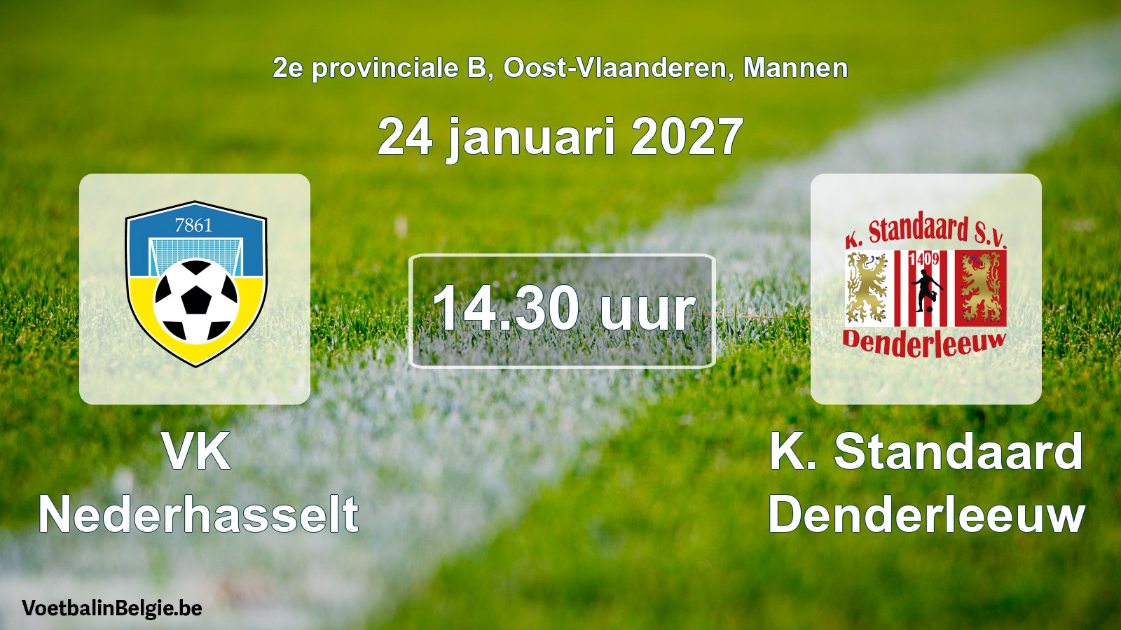 Geplande wedstrijd mannenvoetbal: VK Nederhasselt - K. Standaard Denderleeuw (24 januari 2027)