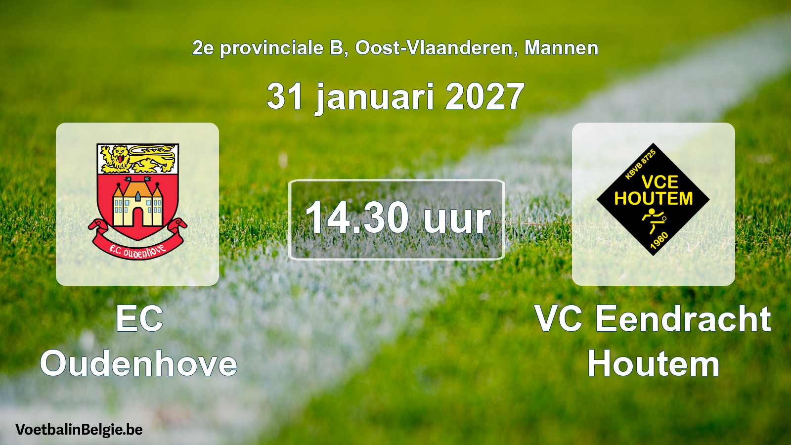 Geplande wedstrijd mannenvoetbal: EC Oudenhove - VC Eendracht Houtem (31 januari 2027)