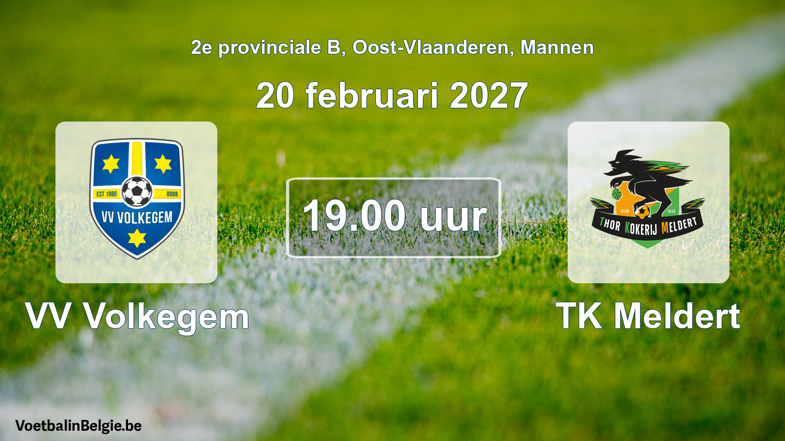 Geplande wedstrijd mannenvoetbal: VV Volkegem - TK Meldert (20 februari 2027)