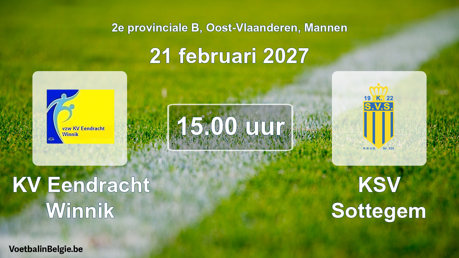 Geplande wedstrijd mannenvoetbal: KV Eendracht Winnik - KSV Sottegem (21 februari 2027)
