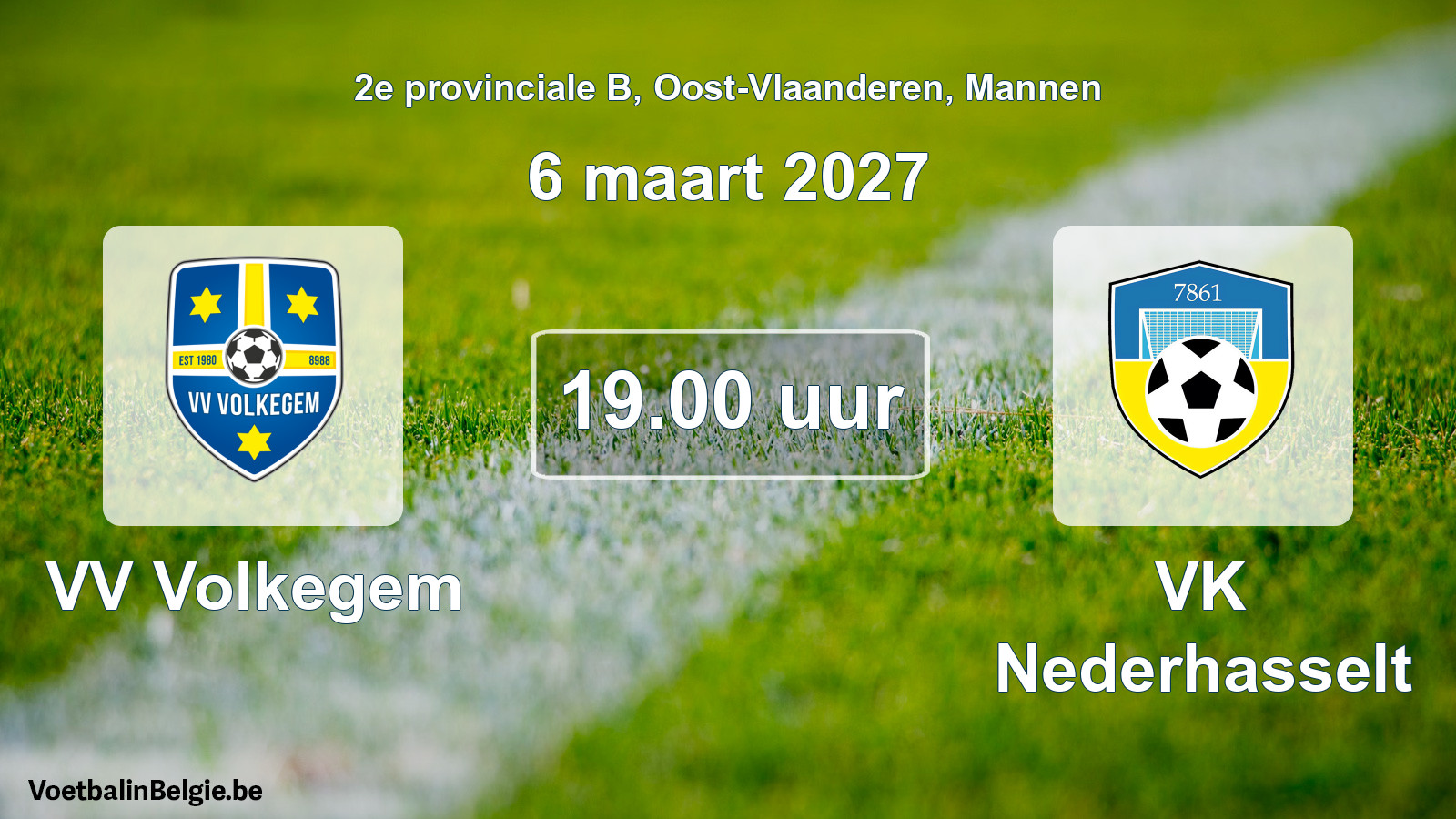 Scheduled match men football: VV Volkegem - VK Nederhasselt (6 March 2027)