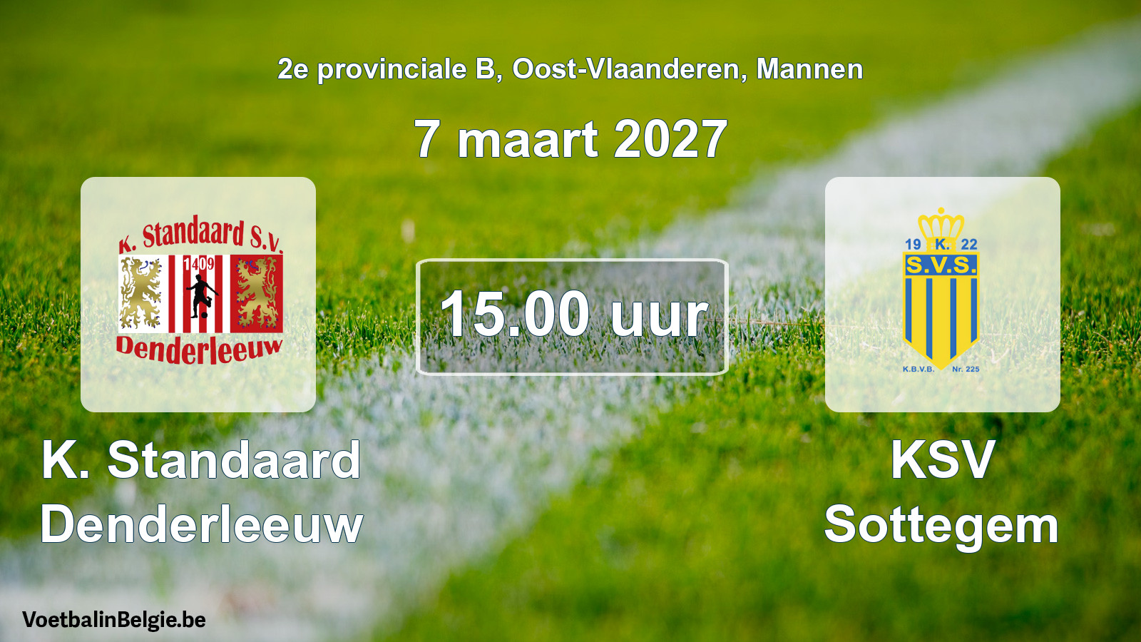 Geplande wedstrijd mannenvoetbal: K. Standaard Denderleeuw - KSV Sottegem (7 maart 2027)