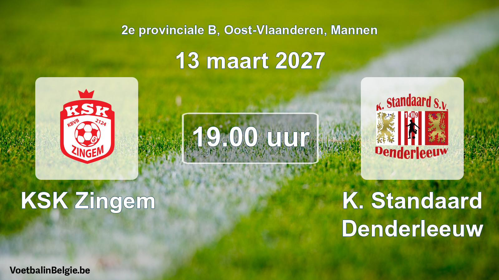 Geplande wedstrijd mannenvoetbal: KSK Zingem - K. Standaard Denderleeuw (13 maart 2027)