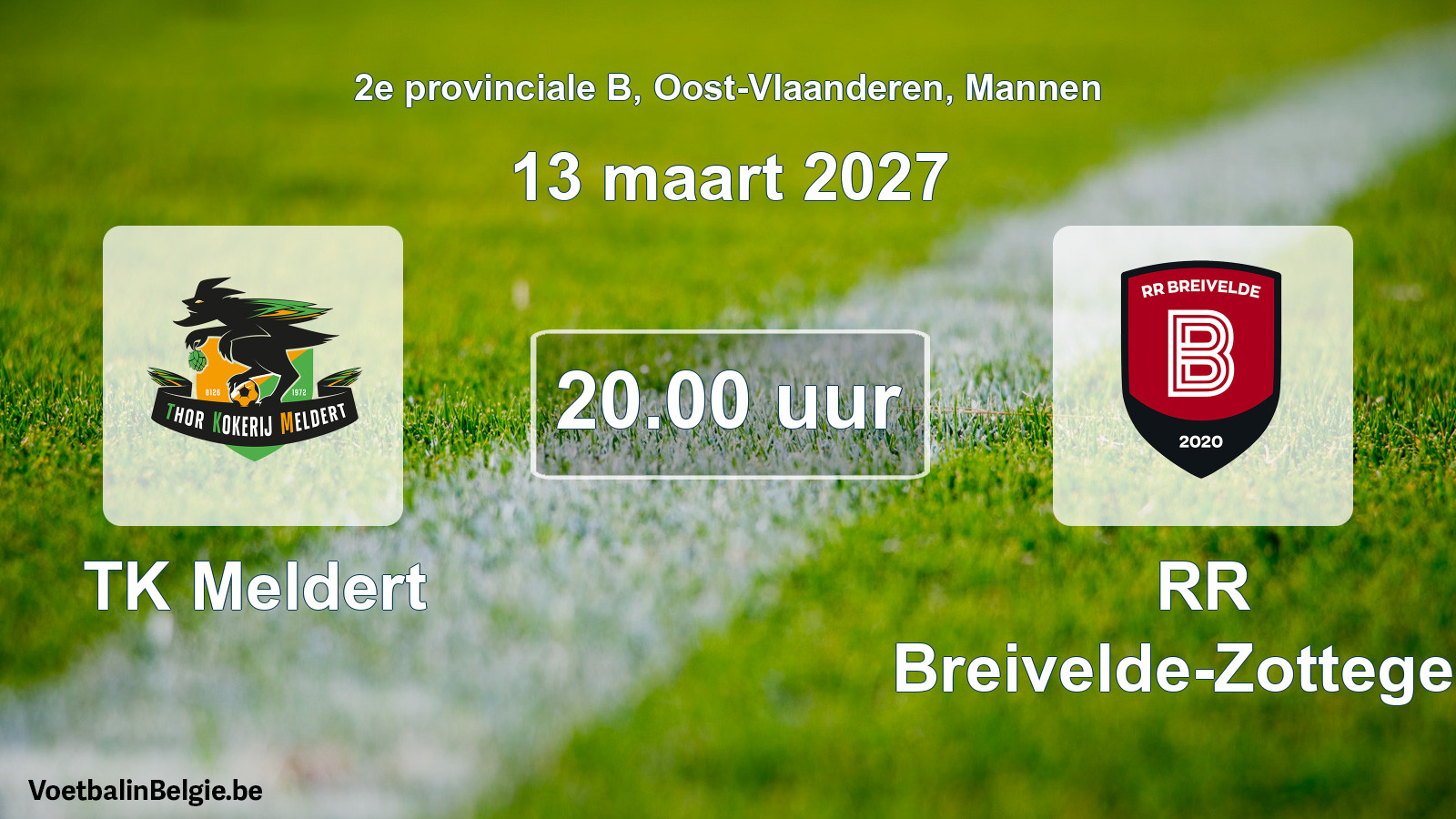 Geplande wedstrijd mannenvoetbal: TK Meldert - RR Breivelde-Zottegem (13 maart 2027)