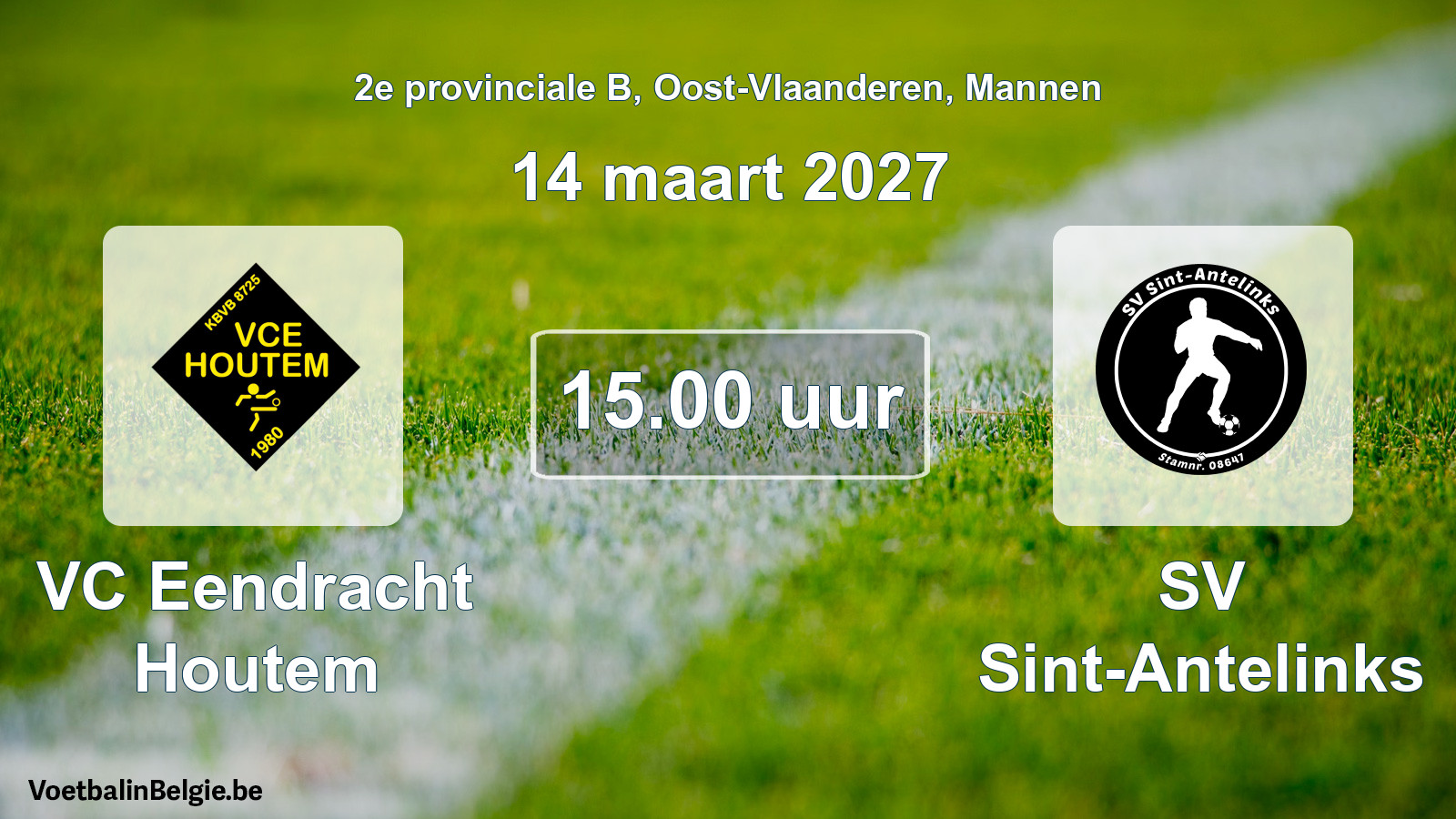 Geplande wedstrijd mannenvoetbal: VC Eendracht Houtem - SV Sint-Antelinks (14 maart 2027)