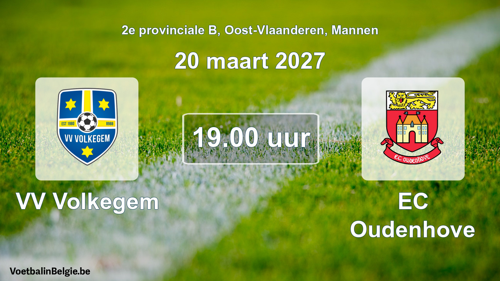 Geplande wedstrijd mannenvoetbal: VV Volkegem - EC Oudenhove (20 maart 2027)