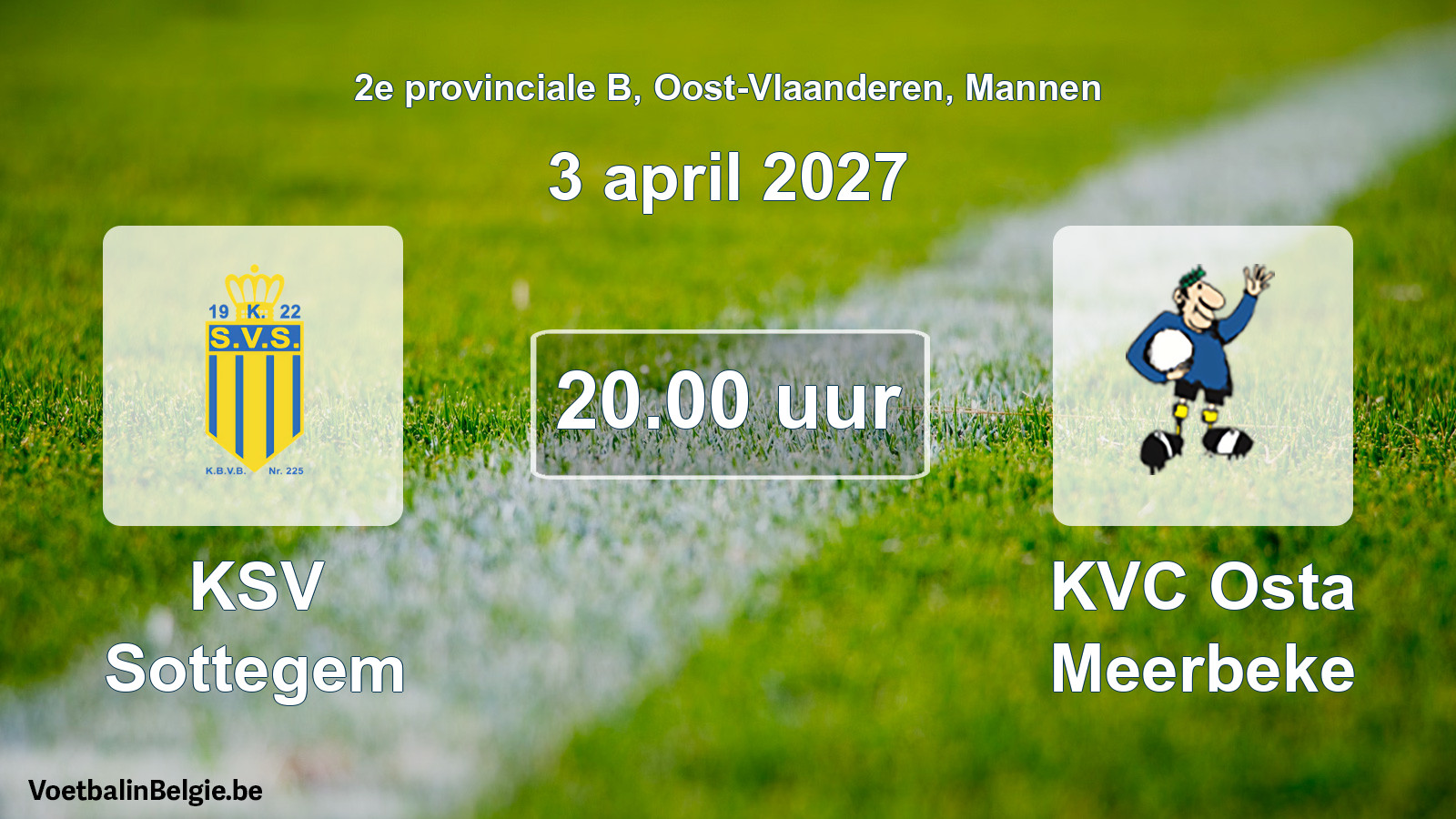 Geplande wedstrijd mannenvoetbal: KSV Sottegem - KVC Osta Meerbeke (3 april 2027)