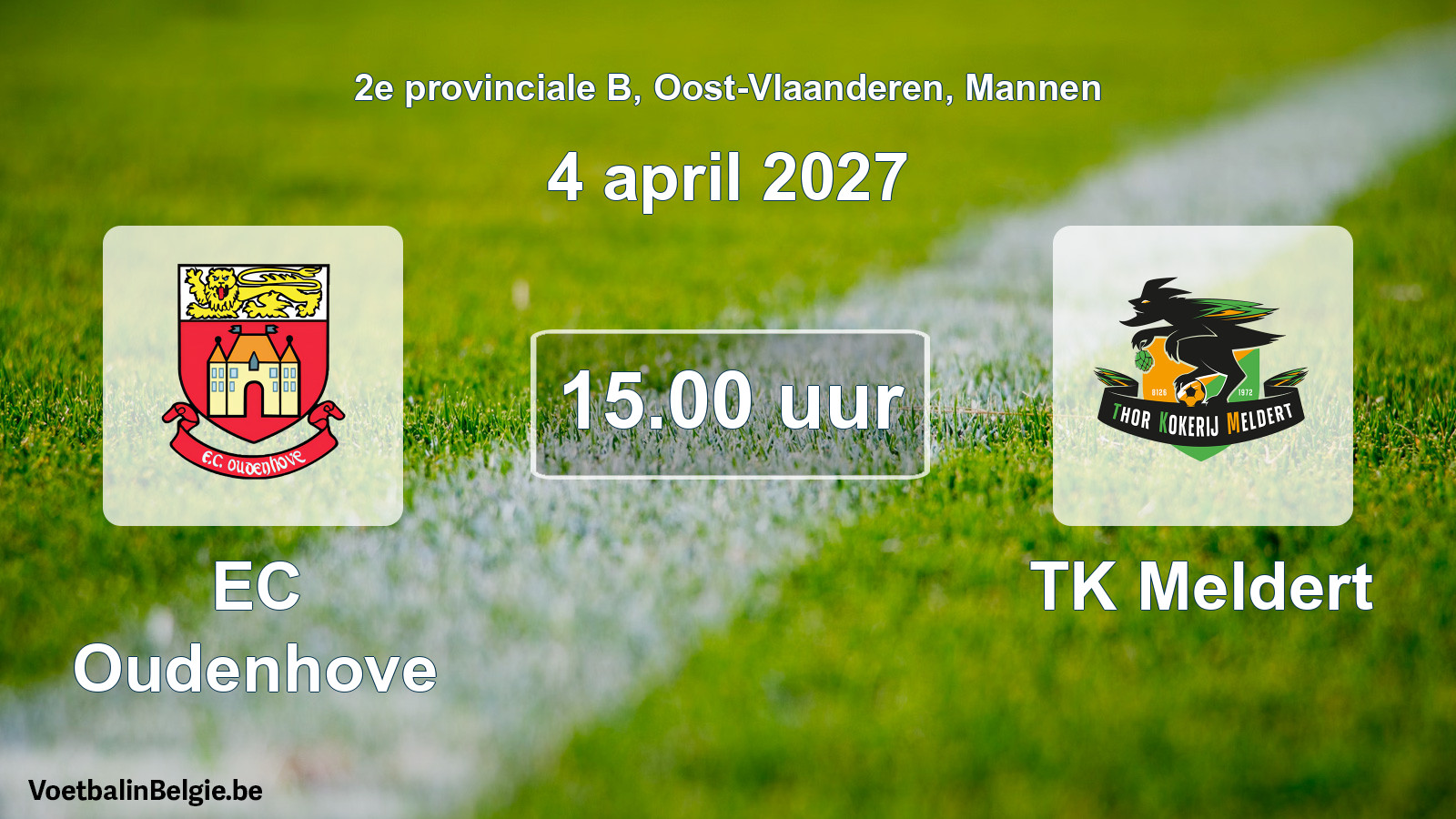 Geplande wedstrijd mannenvoetbal: EC Oudenhove - TK Meldert (4 april 2027)
