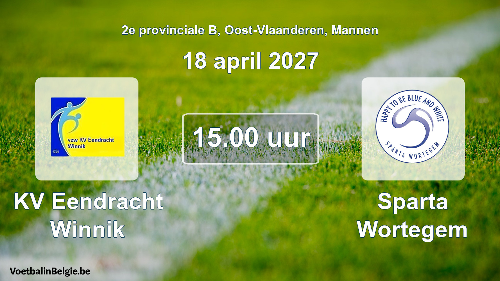 Geplande wedstrijd mannenvoetbal: KV Eendracht Winnik - Sparta Wortegem (18 april 2027)