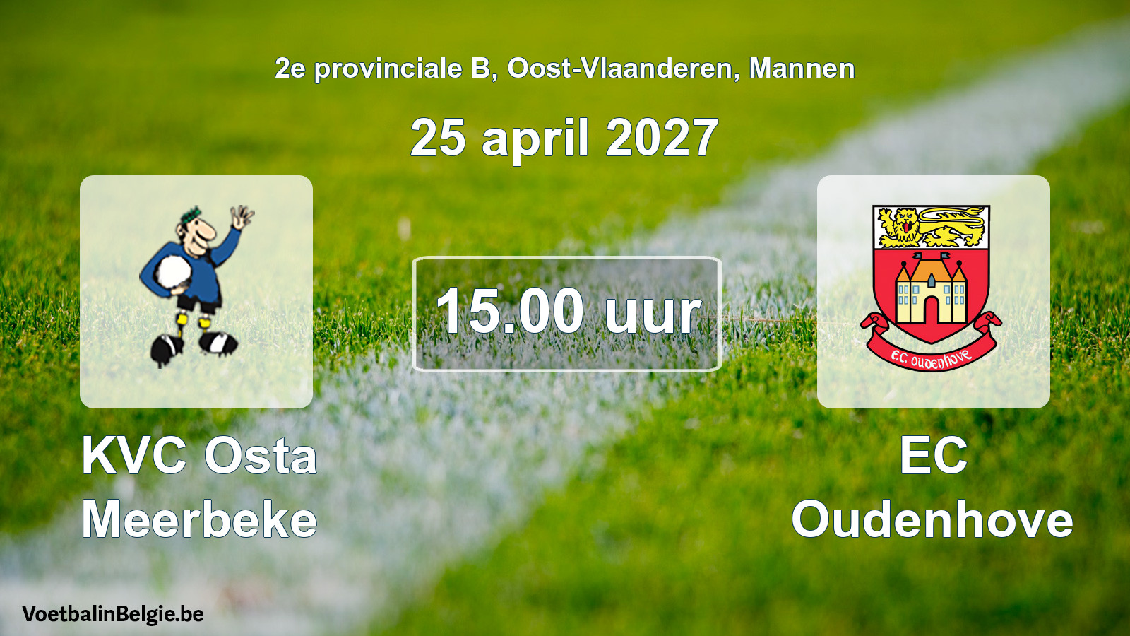 Geplande wedstrijd mannenvoetbal: KVC Osta Meerbeke - EC Oudenhove (25 april 2027)