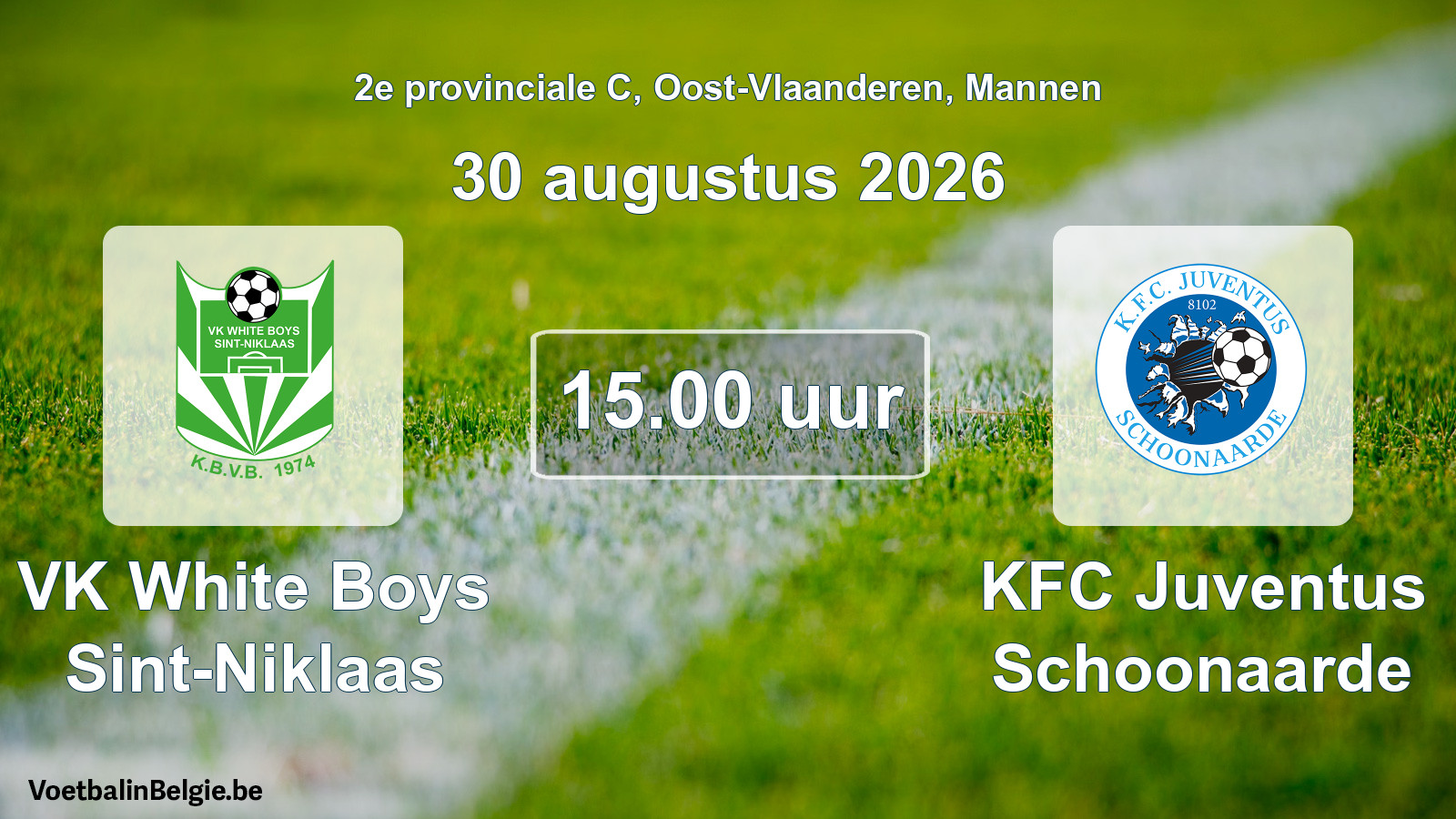 Geplande wedstrijd mannenvoetbal: VK White Boys Sint-Niklaas - KFC Juventus Schoonaarde (30 augustus 2026)
