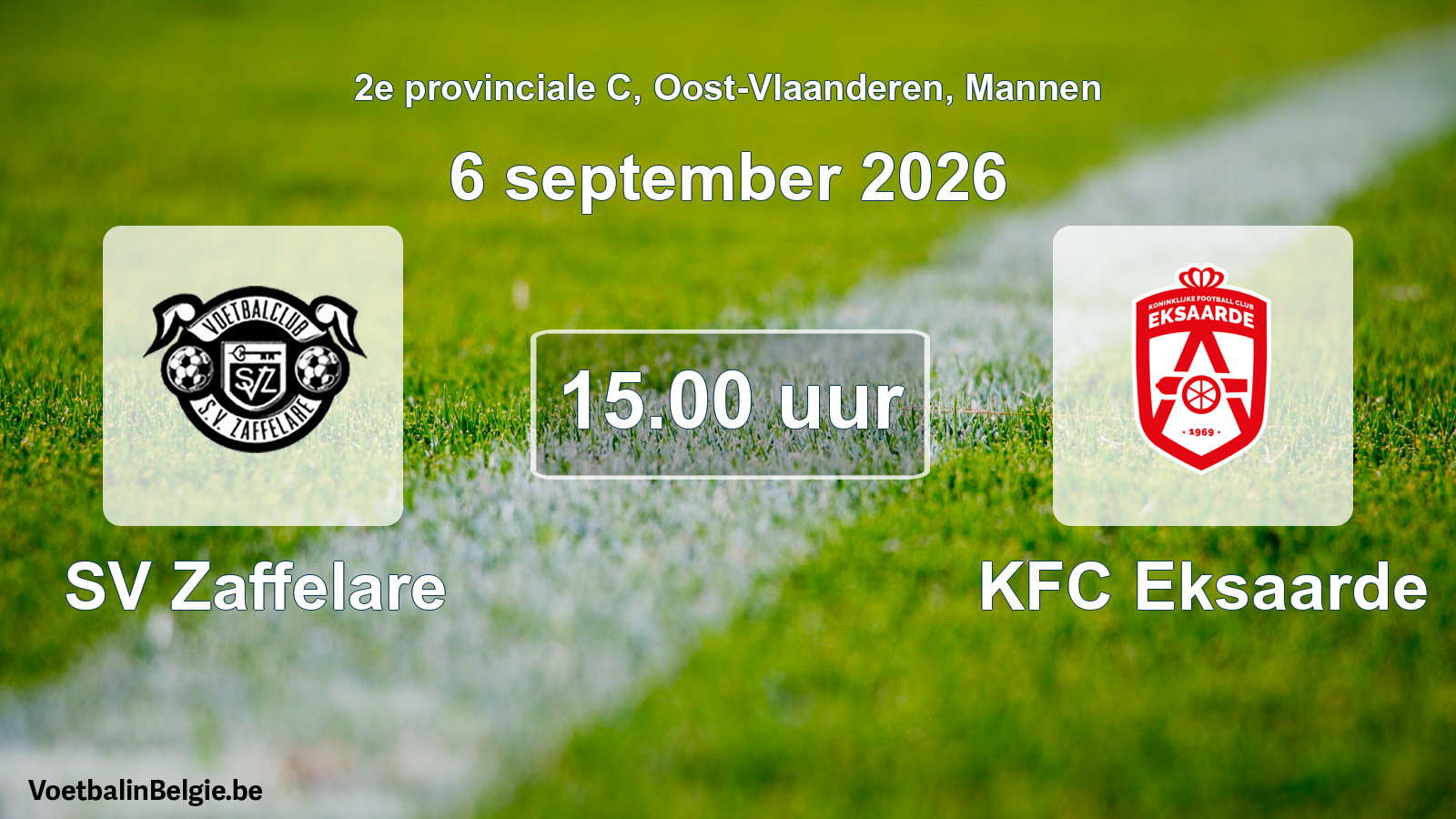 Geplande wedstrijd mannenvoetbal: SV Zaffelare - KFC Eksaarde (6 september 2026)