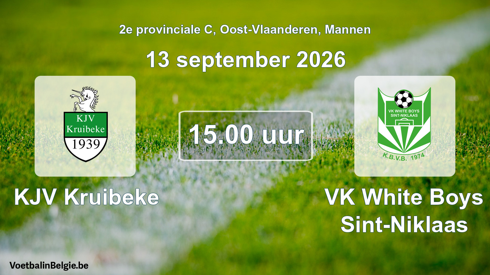 Geplande wedstrijd mannenvoetbal: KJV Kruibeke - VK White Boys Sint-Niklaas (13 september 2026)