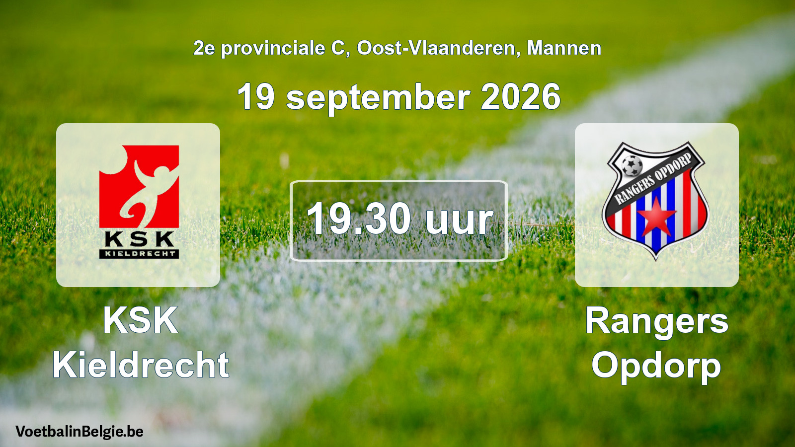 Geplande wedstrijd mannenvoetbal: KSK Kieldrecht - Rangers Opdorp (19 september 2026)
