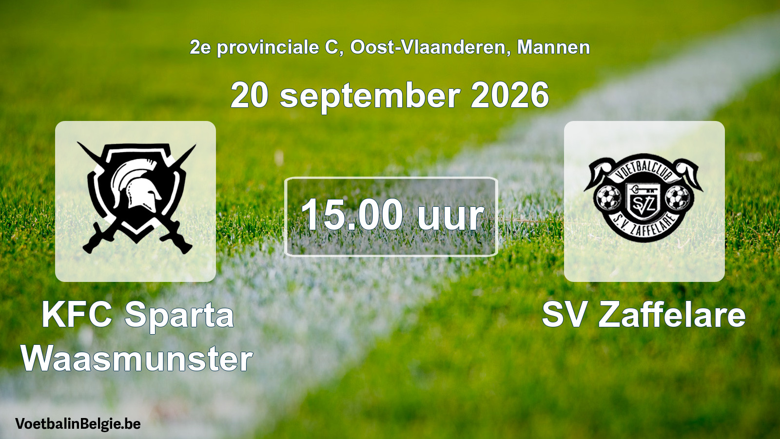 Geplande wedstrijd mannenvoetbal: KFC Sparta Waasmunster - SV Zaffelare (20 september 2026)