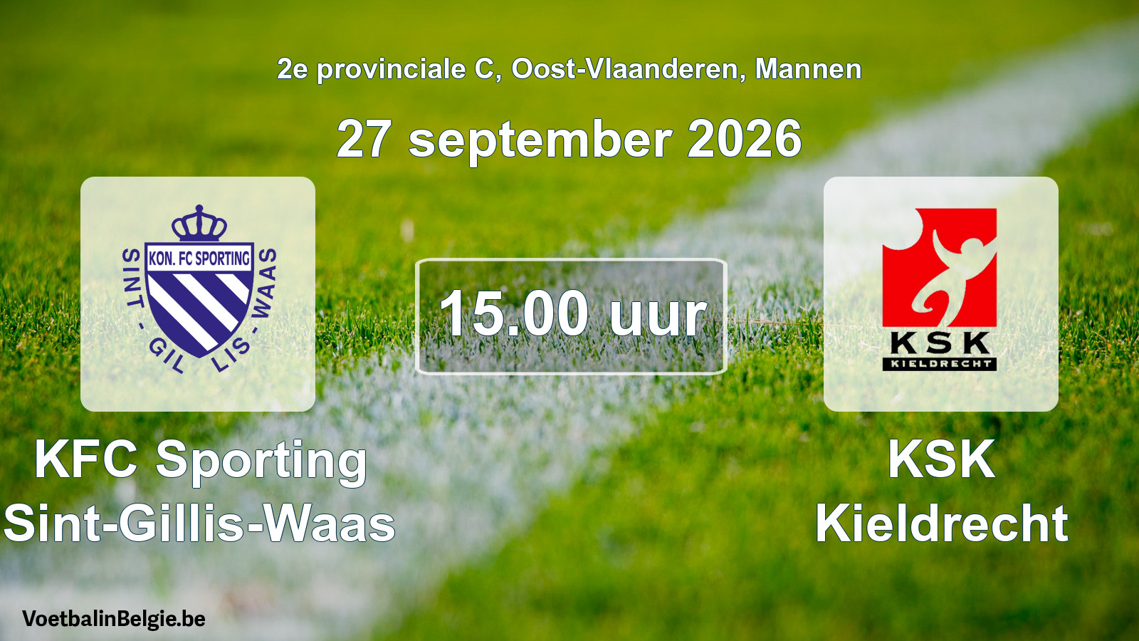 Geplande wedstrijd mannenvoetbal: KFC Sporting Sint-Gillis-Waas - KSK Kieldrecht (27 september 2026)