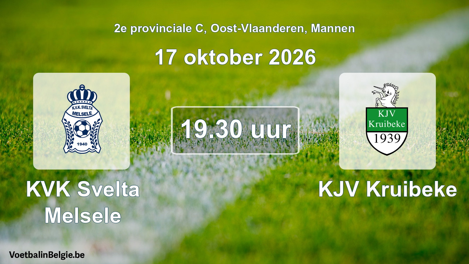Geplande wedstrijd mannenvoetbal: KVK Svelta Melsele - KJV Kruibeke (17 oktober 2026)