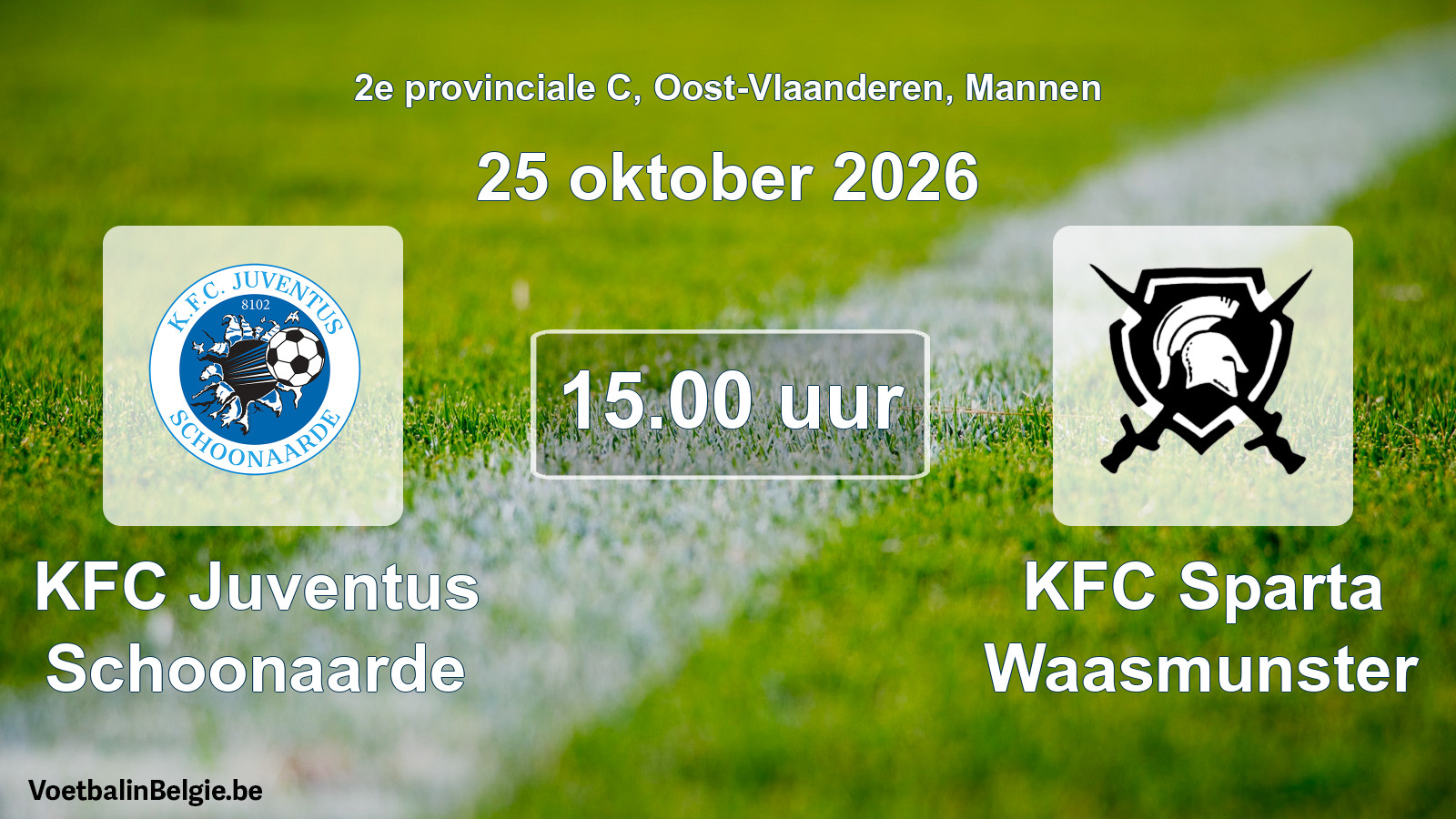 Geplande wedstrijd mannenvoetbal: KFC Juventus Schoonaarde - KFC Sparta Waasmunster (25 oktober 2026)