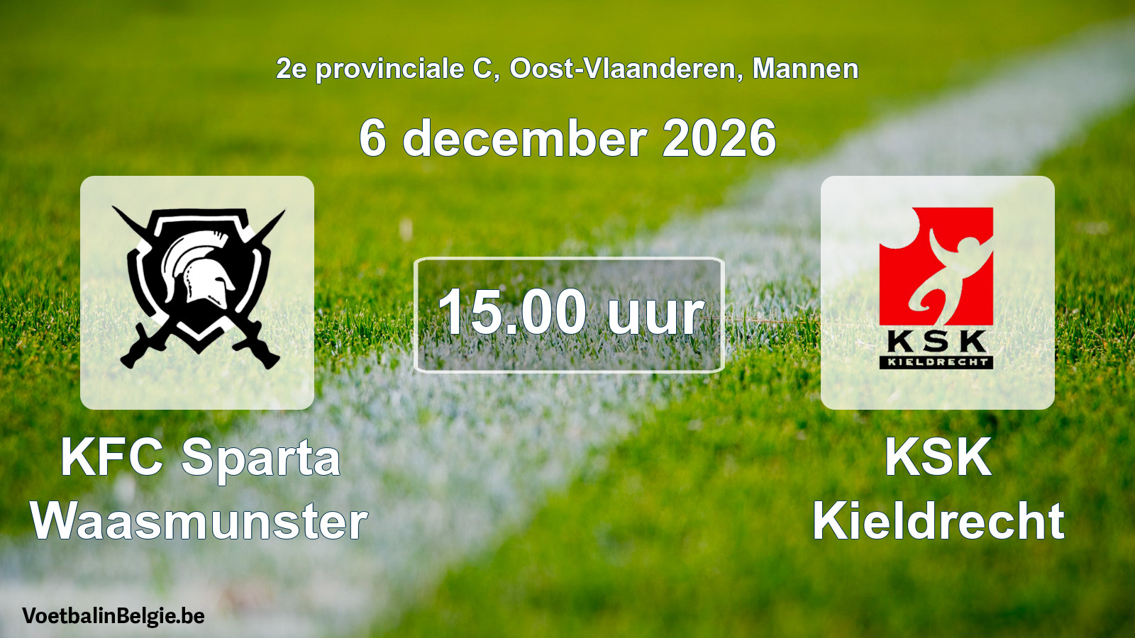 Geplande wedstrijd mannenvoetbal: KFC Sparta Waasmunster - KSK Kieldrecht (6 december 2026)