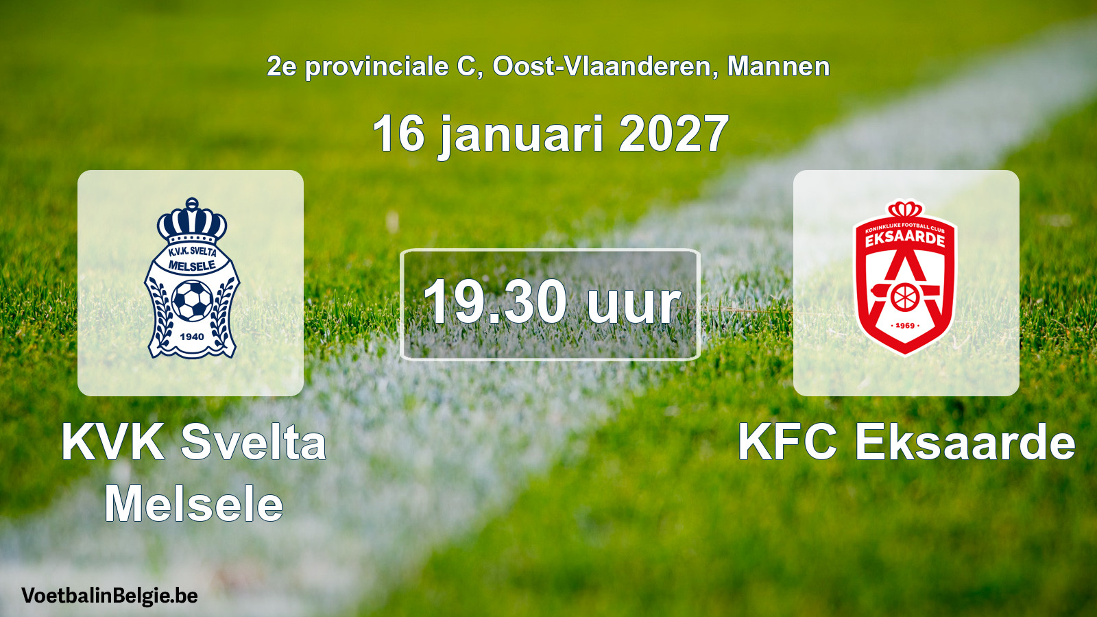 Geplande wedstrijd mannenvoetbal: KVK Svelta Melsele - KFC Eksaarde (16 januari 2027)