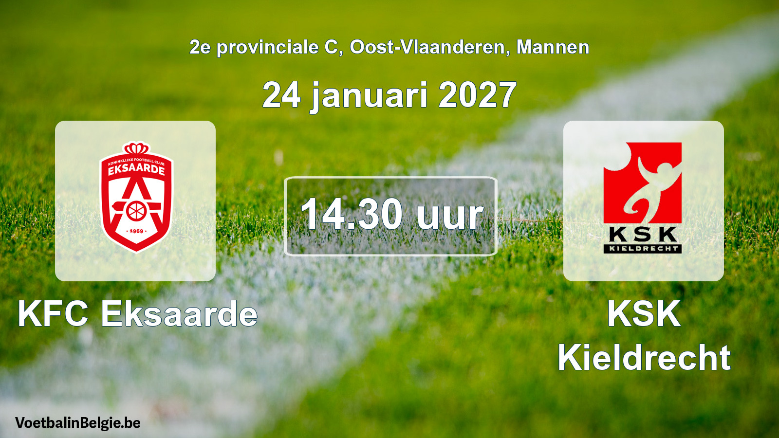 Geplande wedstrijd mannenvoetbal: KFC Eksaarde - KSK Kieldrecht (24 januari 2027)