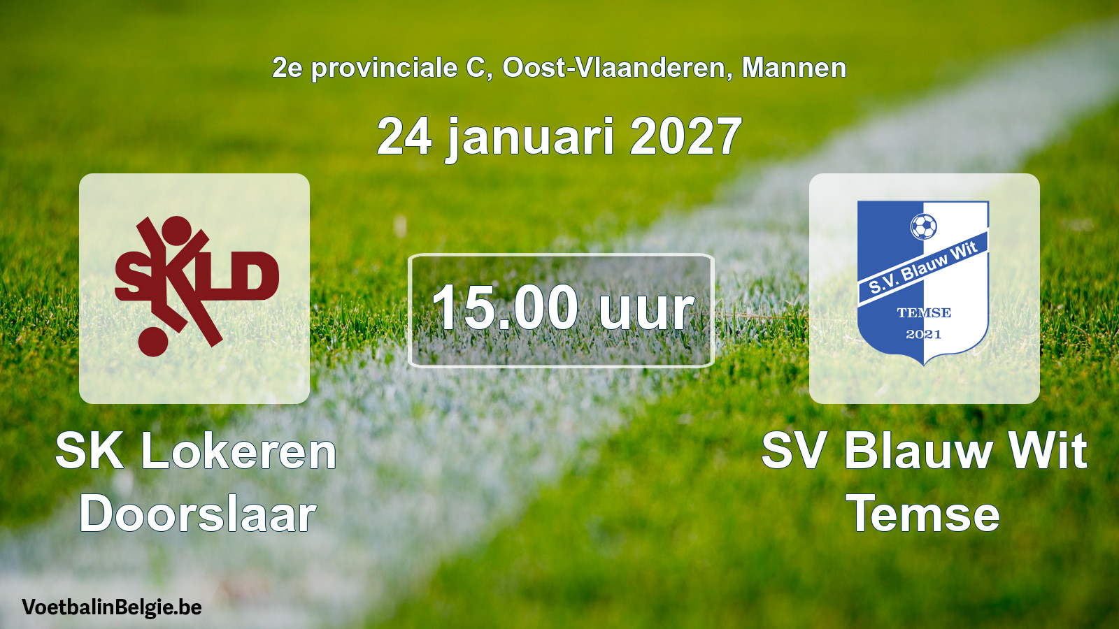 Geplande wedstrijd mannenvoetbal: SK Lokeren Doorslaar - SV Blauw Wit Temse (24 januari 2027)